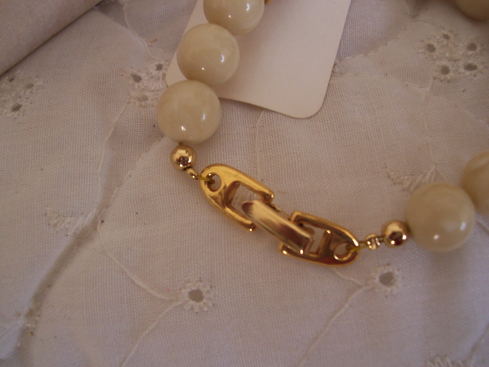 Napier Beaded Bracelet Gold Ivory and Beige