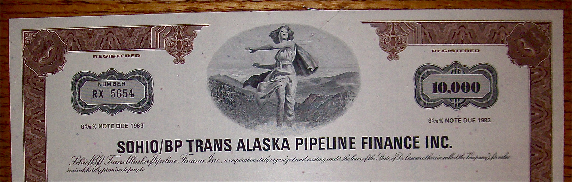 1976 Sohio/BP Trans Alaska Pipeline $10,000 Note