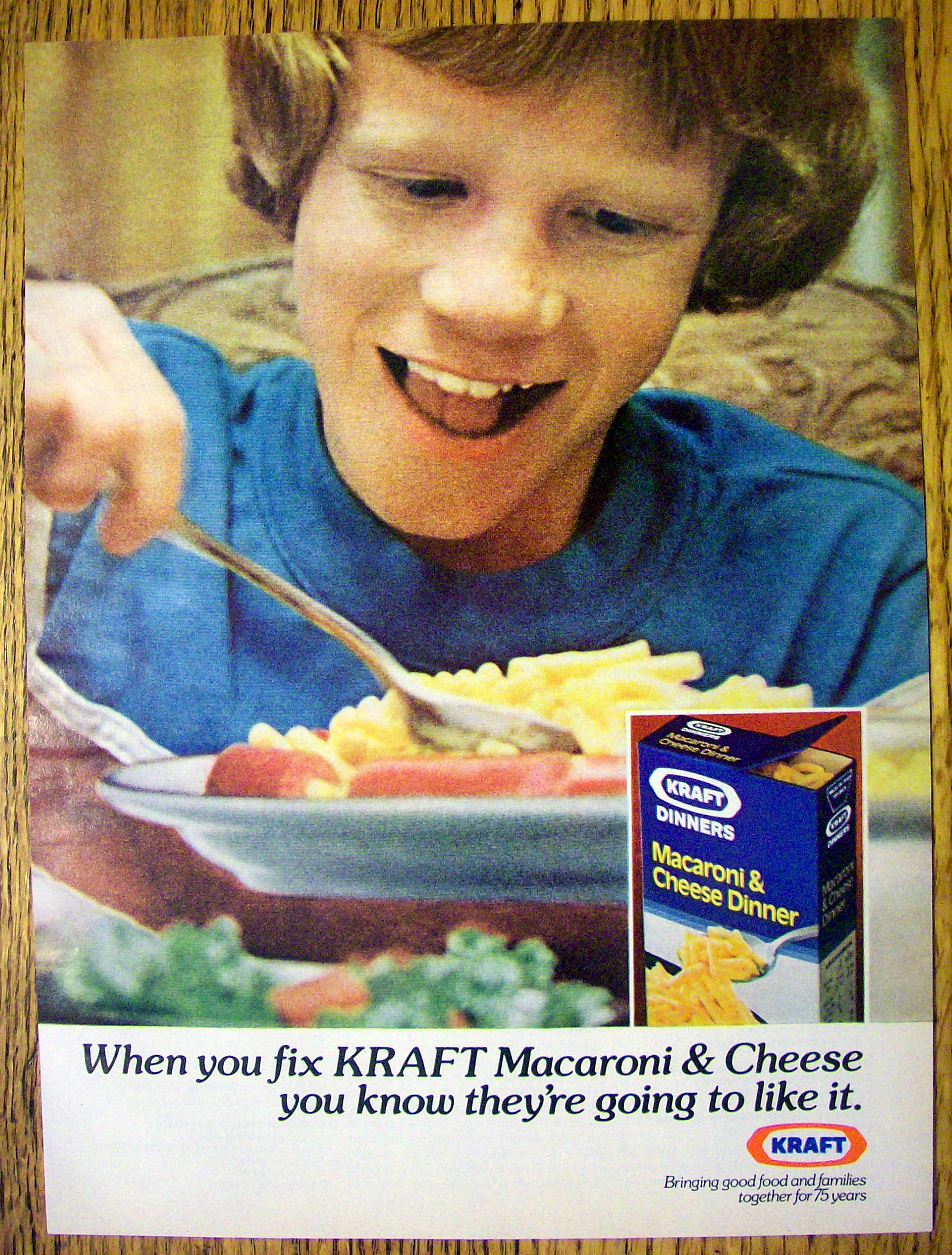 1978 Kraft Macaroni & Cheese with Boy Eating