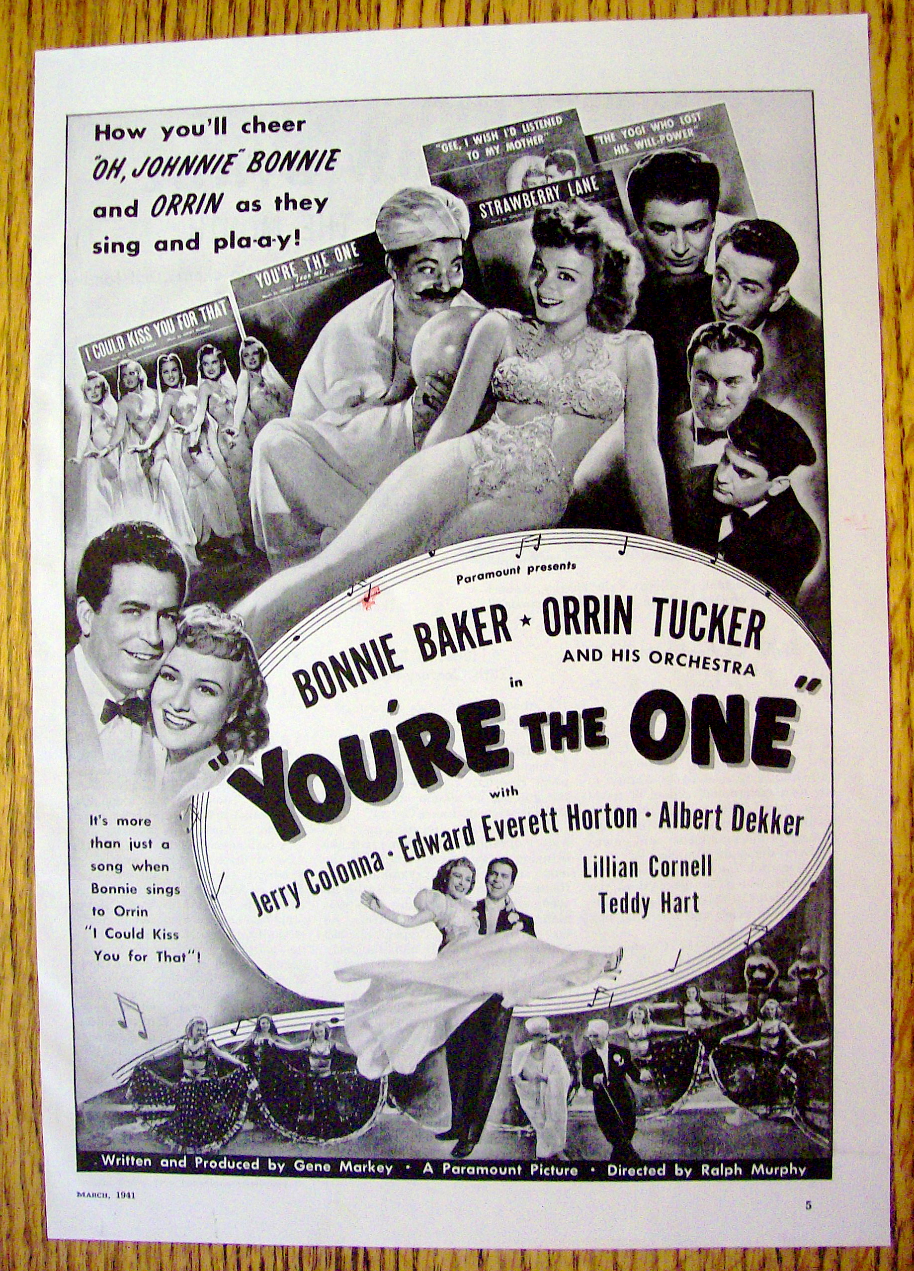 1941 You're The One with Bonnie Baker & Orrin Tucker