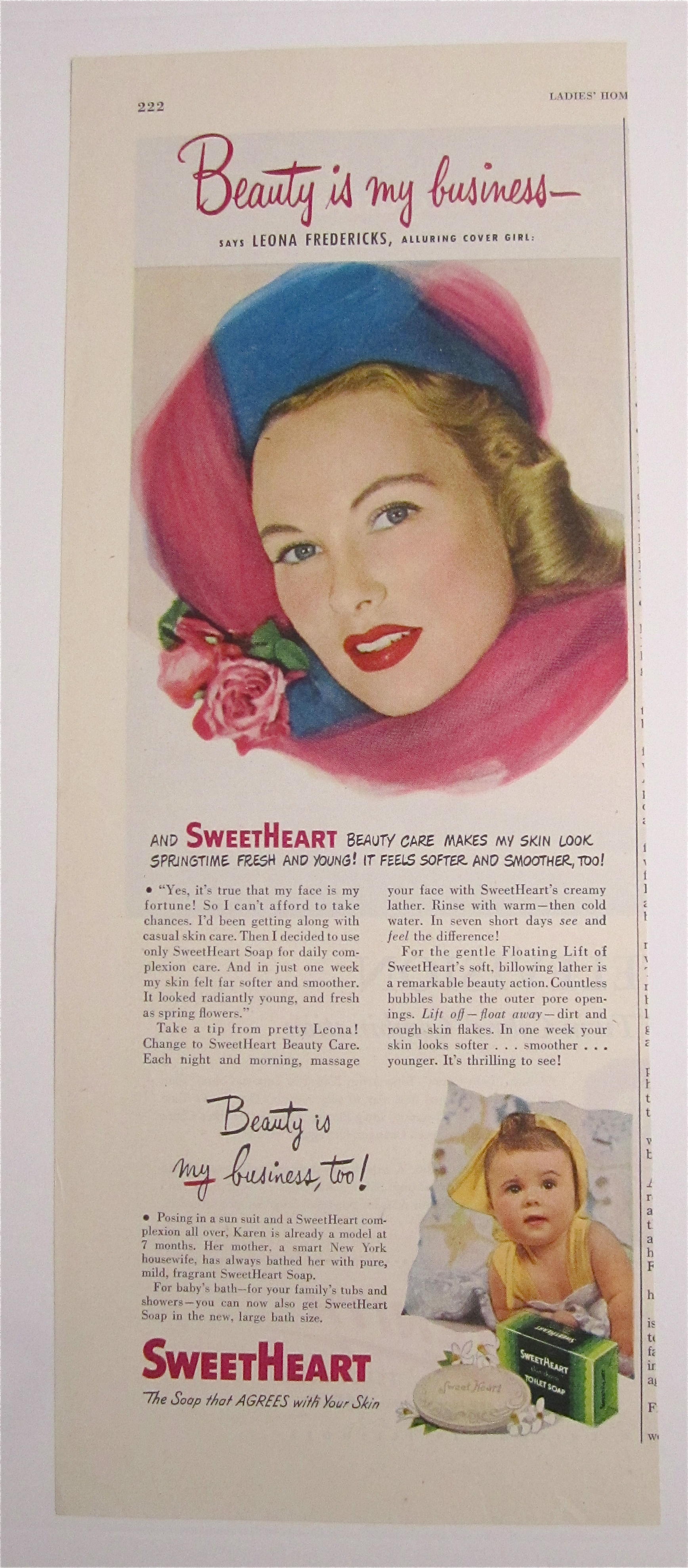 1949 Sweetheart Toilet Soap with Leona Fredericks