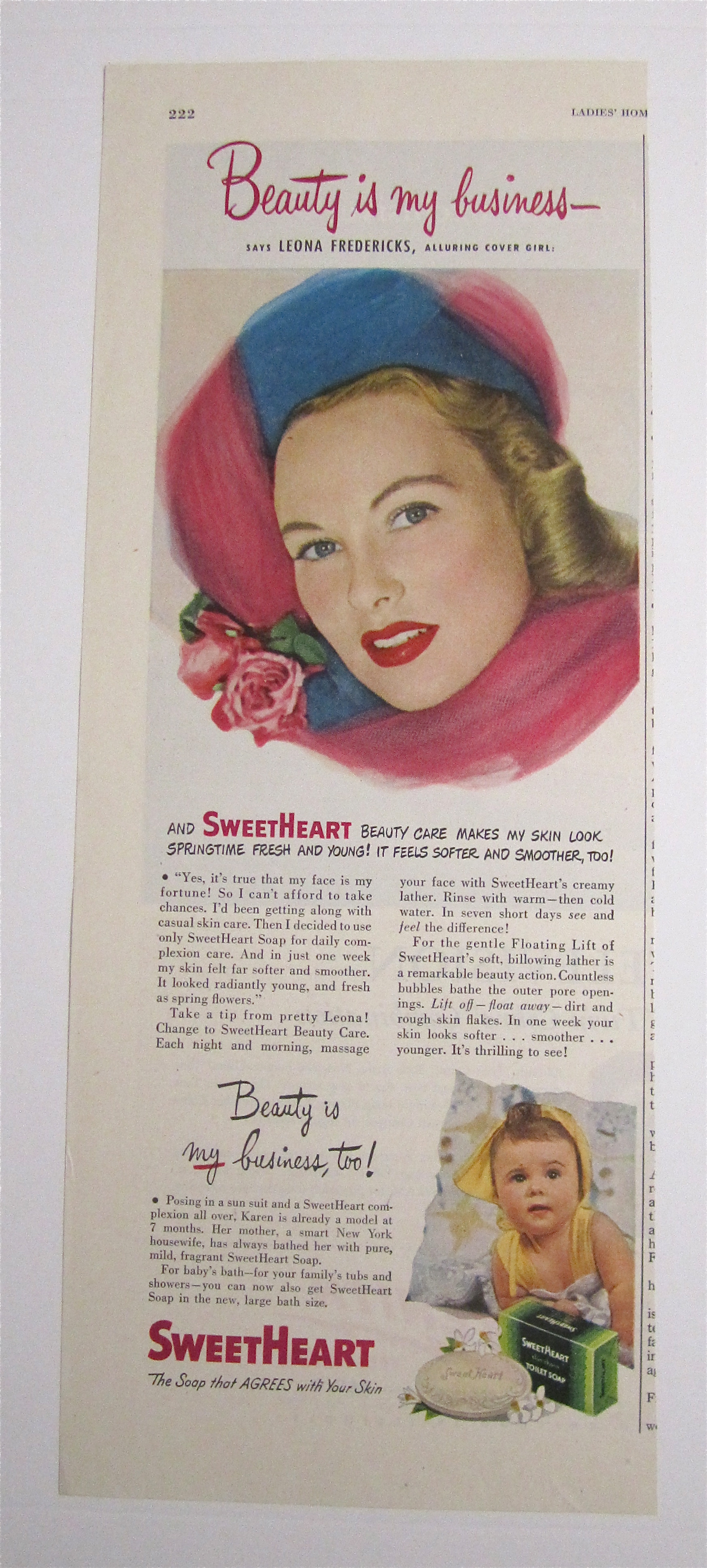 1949 Sweetheart Toilet Soap with Leona Fredericks