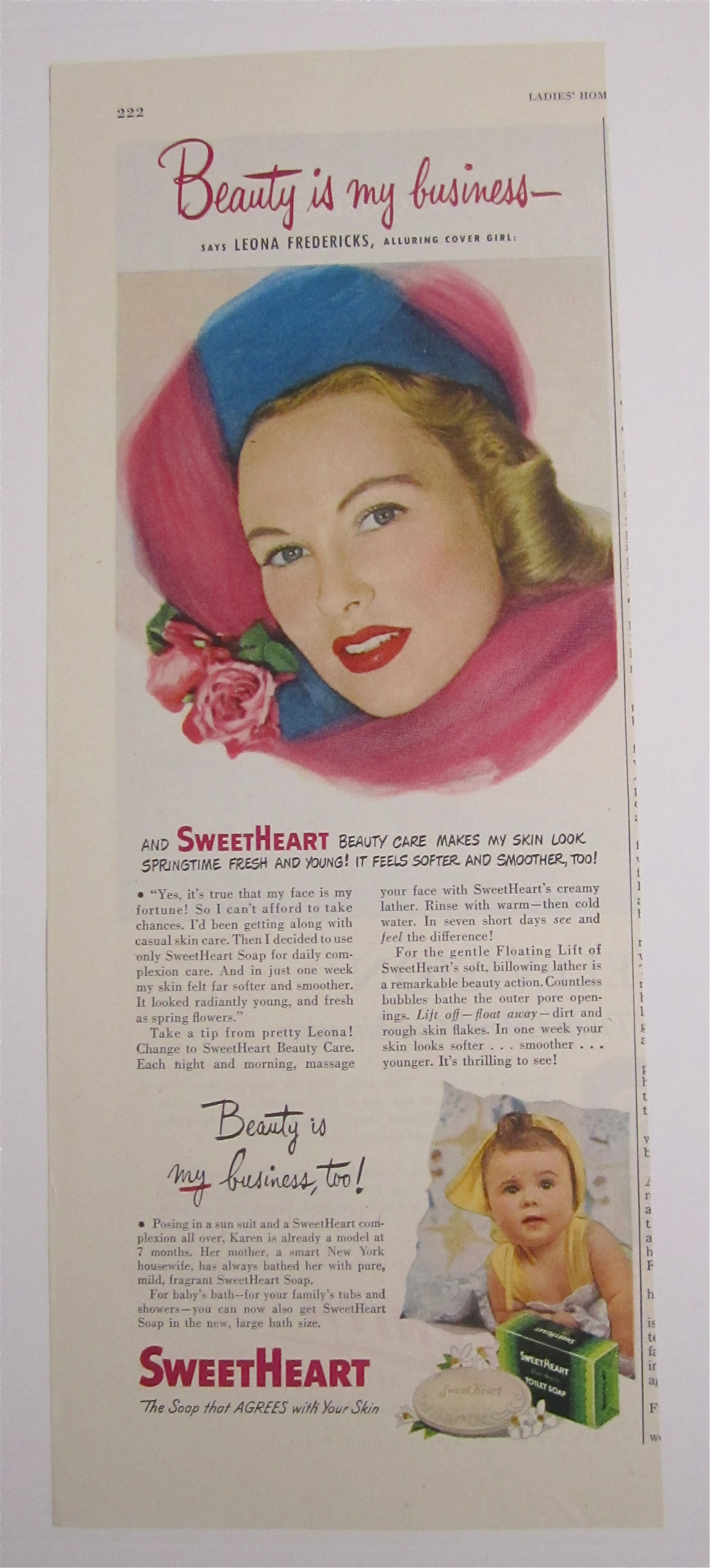 1949 Sweetheart Toilet Soap with Leona Fredericks