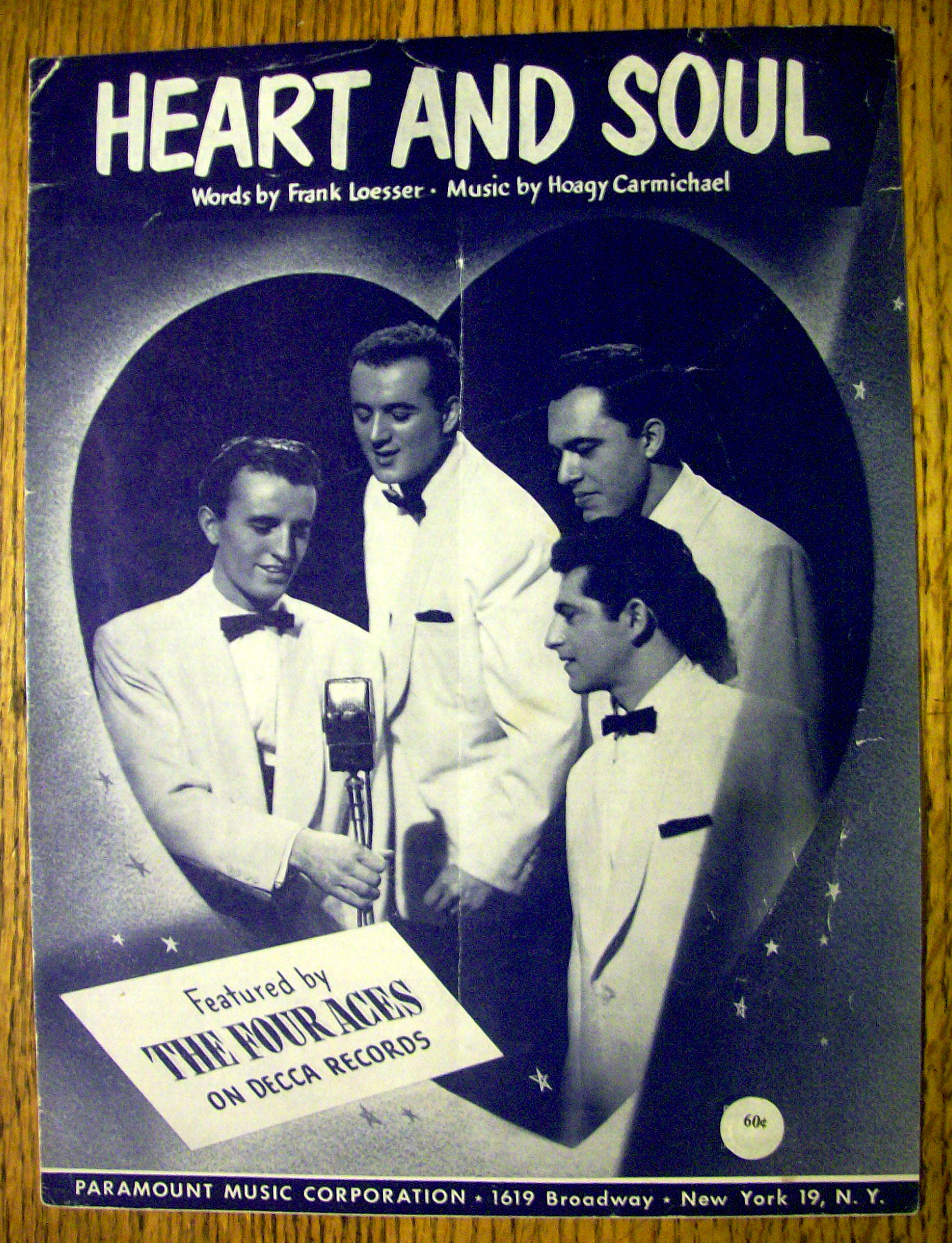 Sheet Music for 1938 Heart & Soul By Frank Loesser