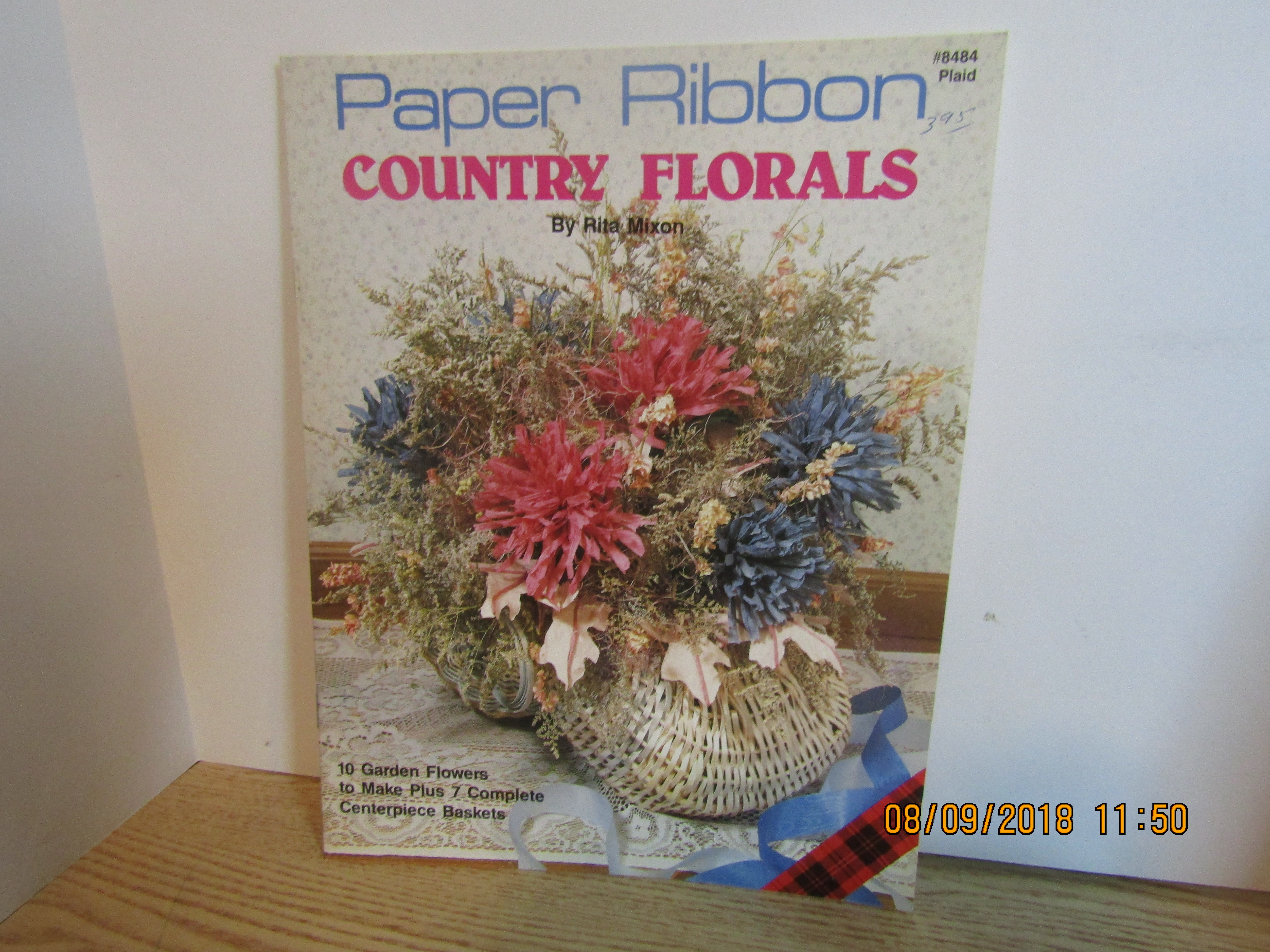 Plaid Book Paper Ribbon Country Florals  #8484