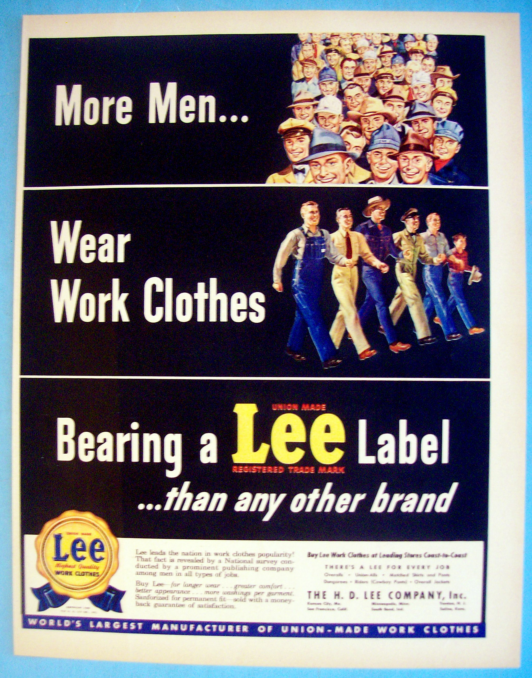 1949 Lee Work Clothes with Working Men