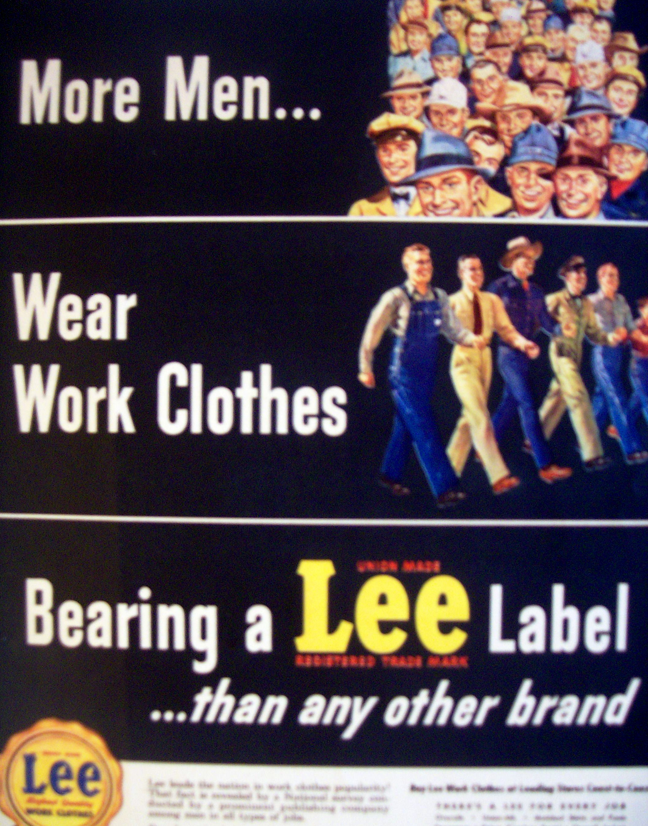 1949 Lee Work Clothes with Working Men