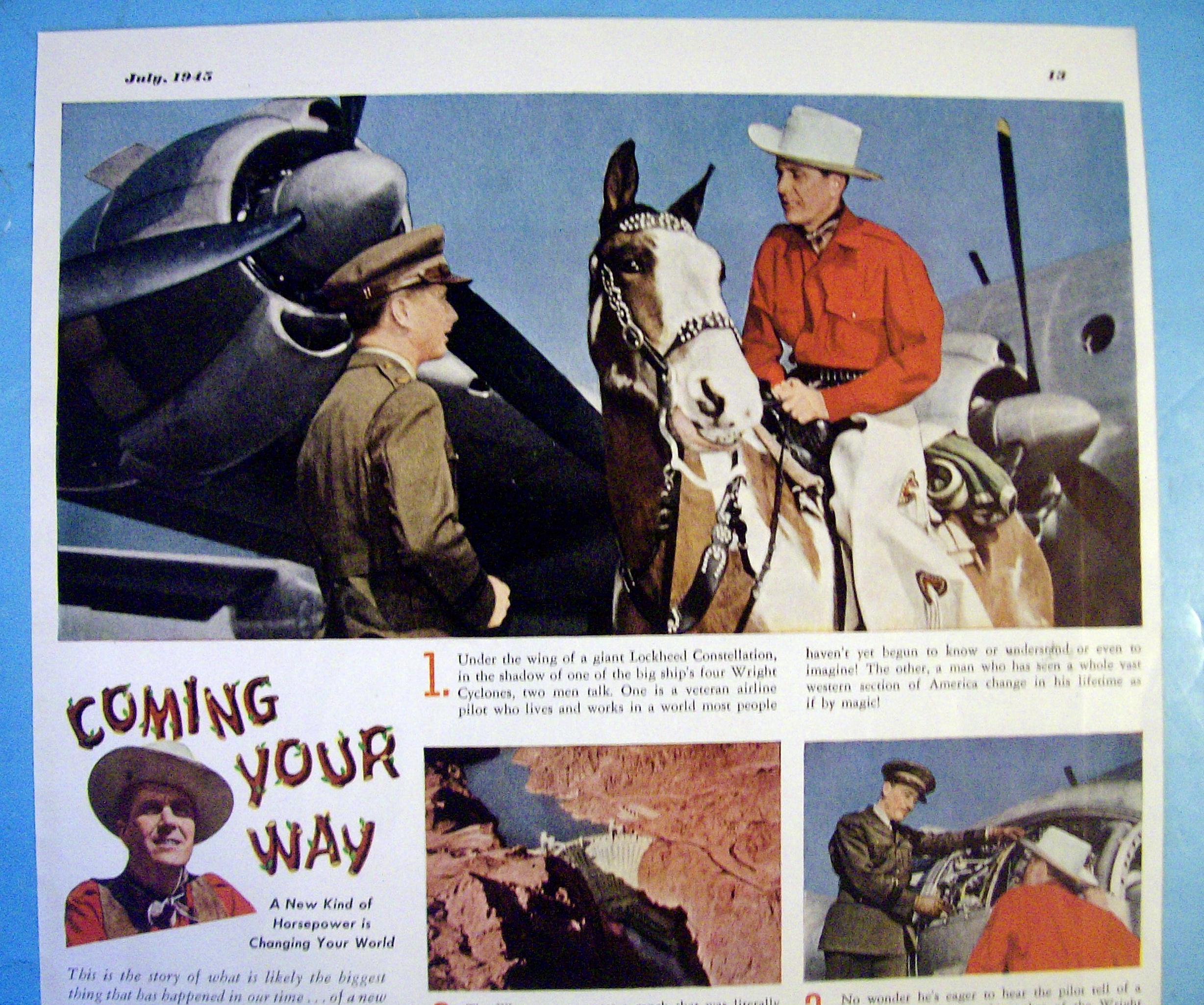 1945 Curtiss Wright with Cowboy and Soldier