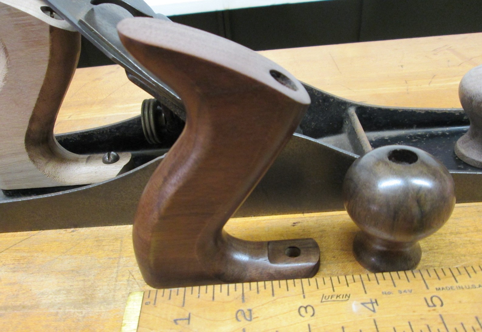 Stanley Plane Handle/Tote & Short Knob No. 5 to 8 Walnut Finished Replacement