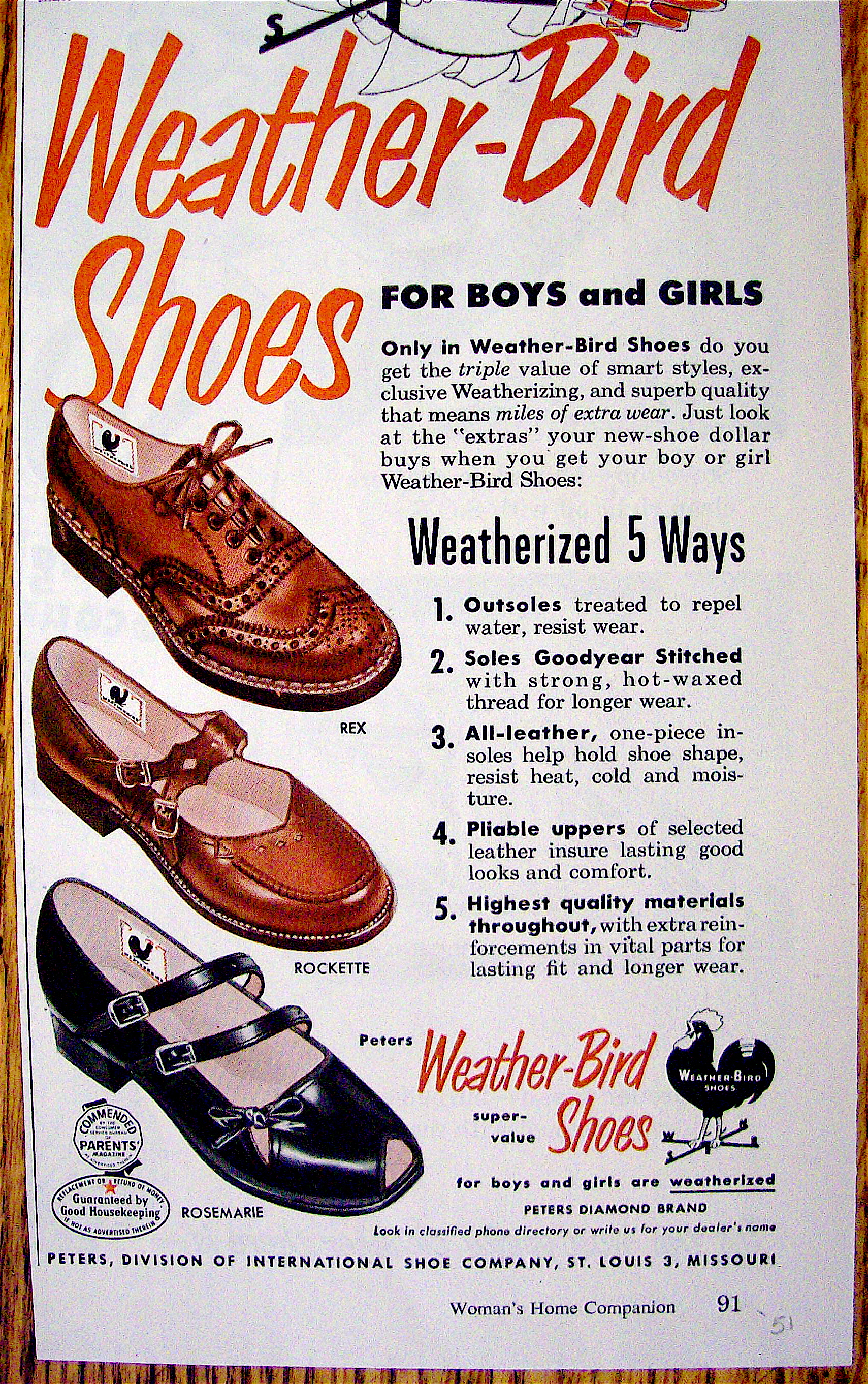 Vintage Ad: 1951 Weather Bird Shoes with Mary Hartline