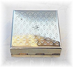 Small Goldtone & Red Enamel Pill Box