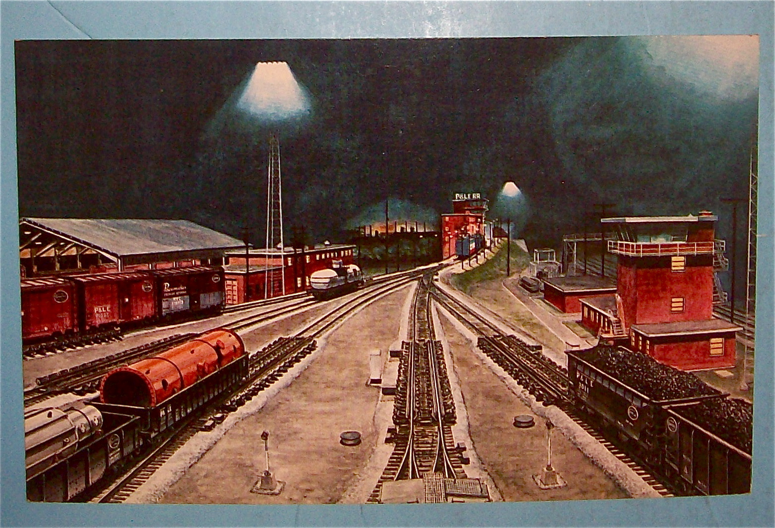 Throat Of Gateway Yard Postcard (Night Scene)