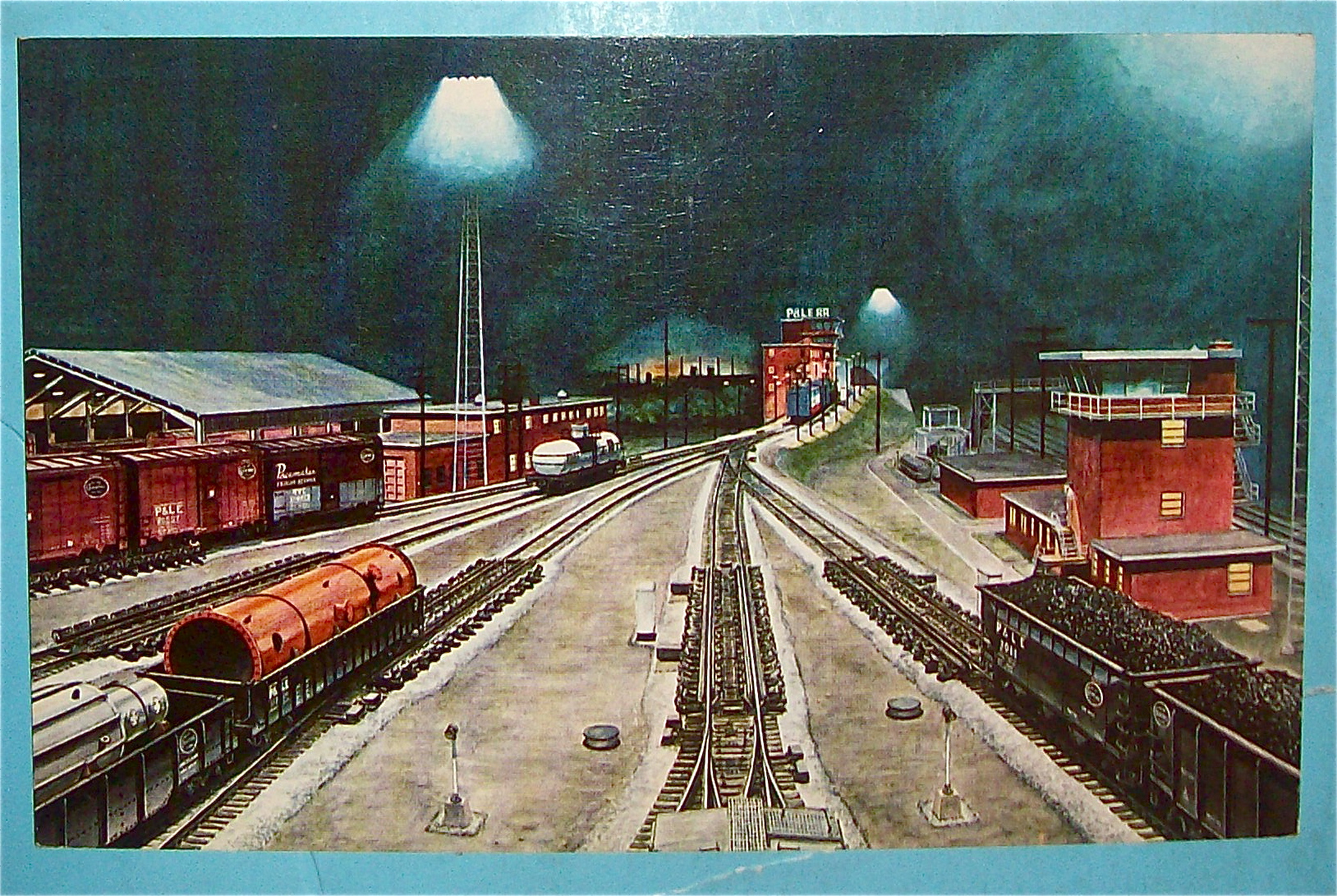 Throat Of Gateway Yard Postcard (Night Scene)