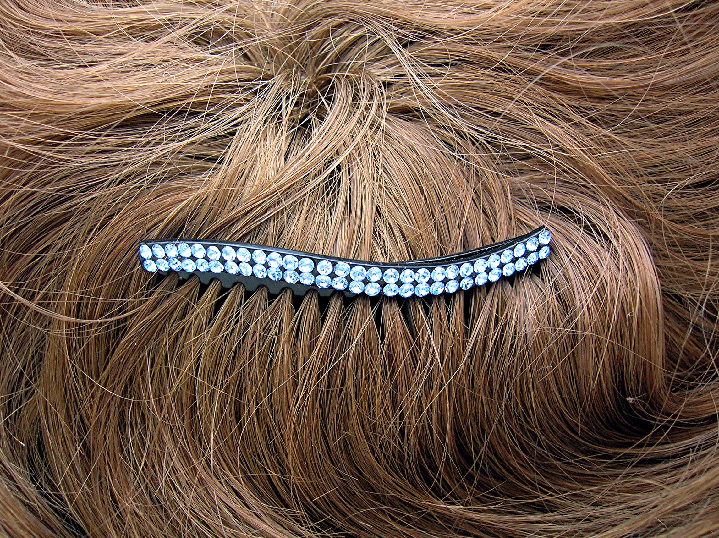 Lilac Blue Crystal Hair Comb