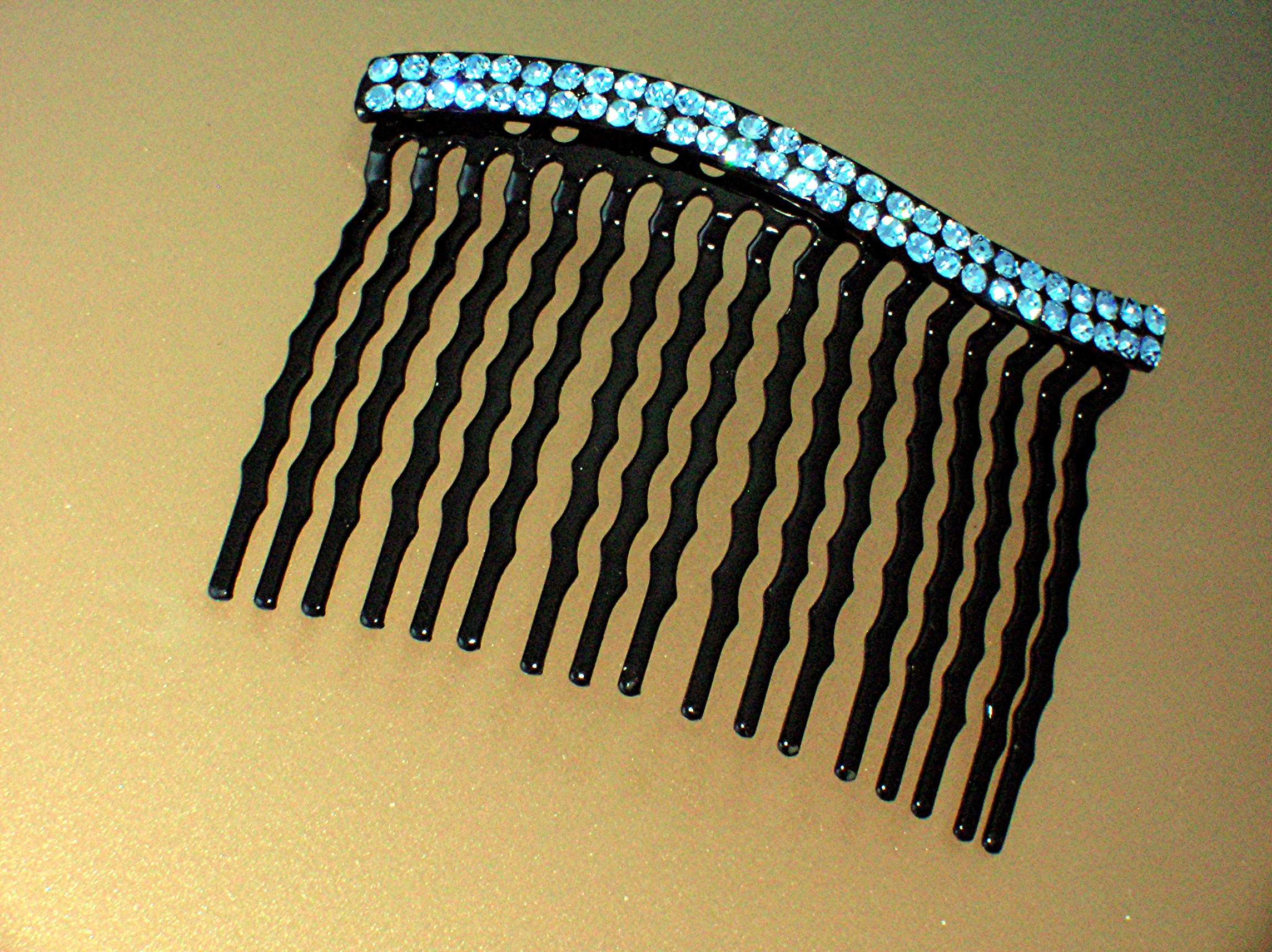 Lilac Blue Crystal Hair Comb