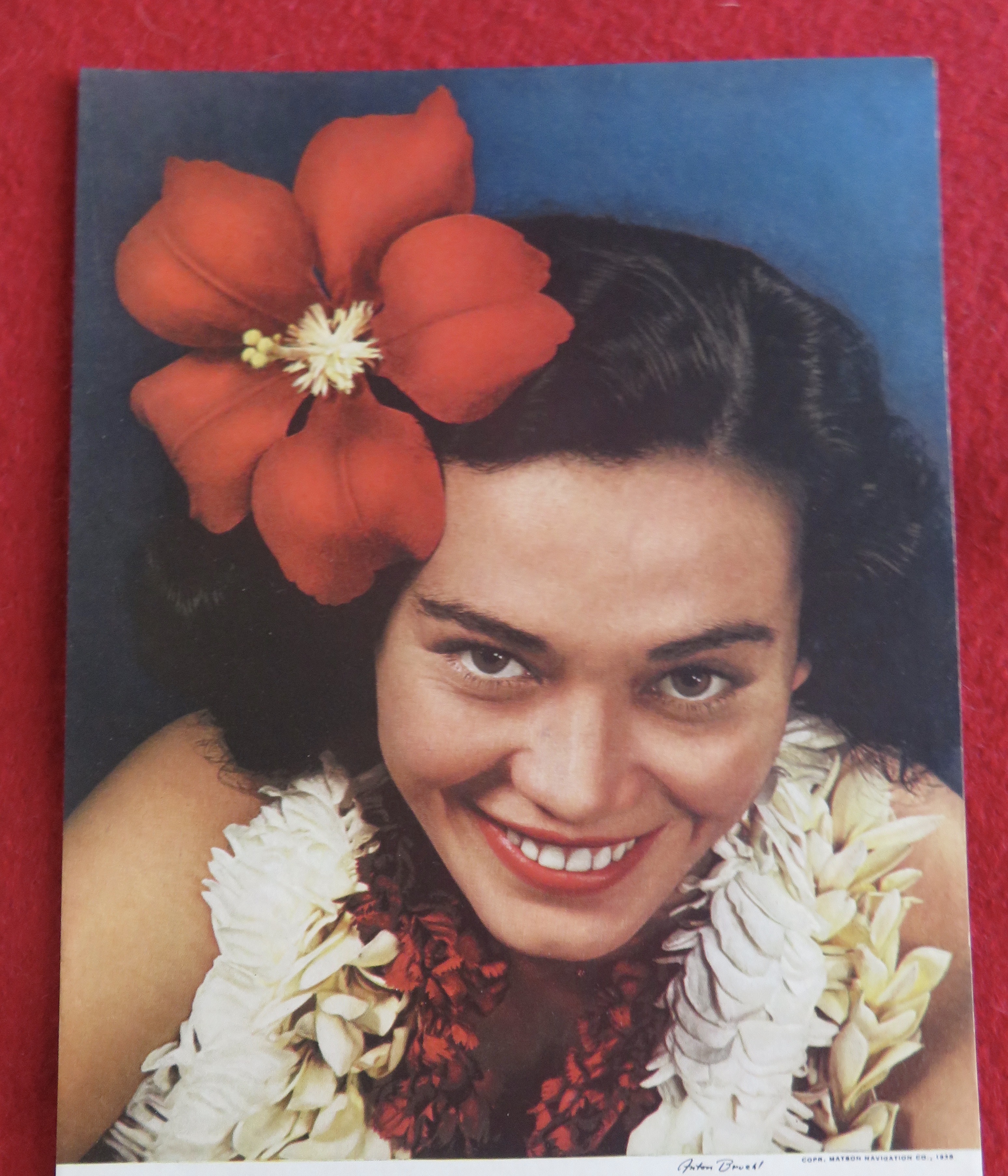 1938 Matson Line To Hawaii with Hawaiian Woman