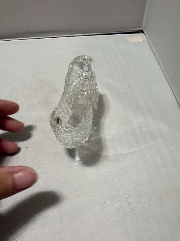 Fenton Art Glass Slipper Shoe Figurine Cat Head Daisy Button with original Label
