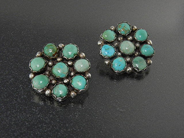Native Ameican Turquoise Sterling Silver Clip H H