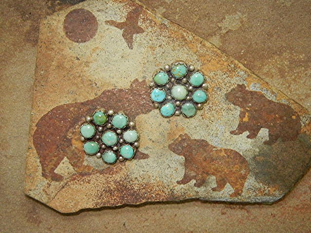 Native Ameican Turquoise Sterling Silver Clip H H