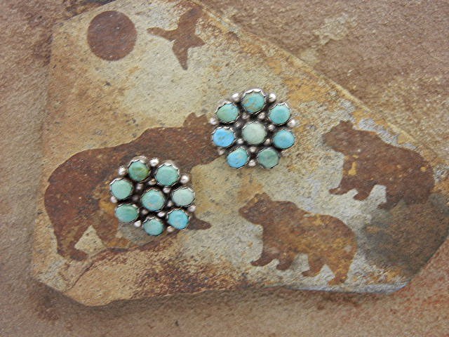 Native Ameican Turquoise Sterling Silver Clip H H