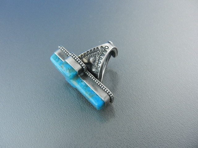 David Troutman  Kingman Turquoise Cross Ring