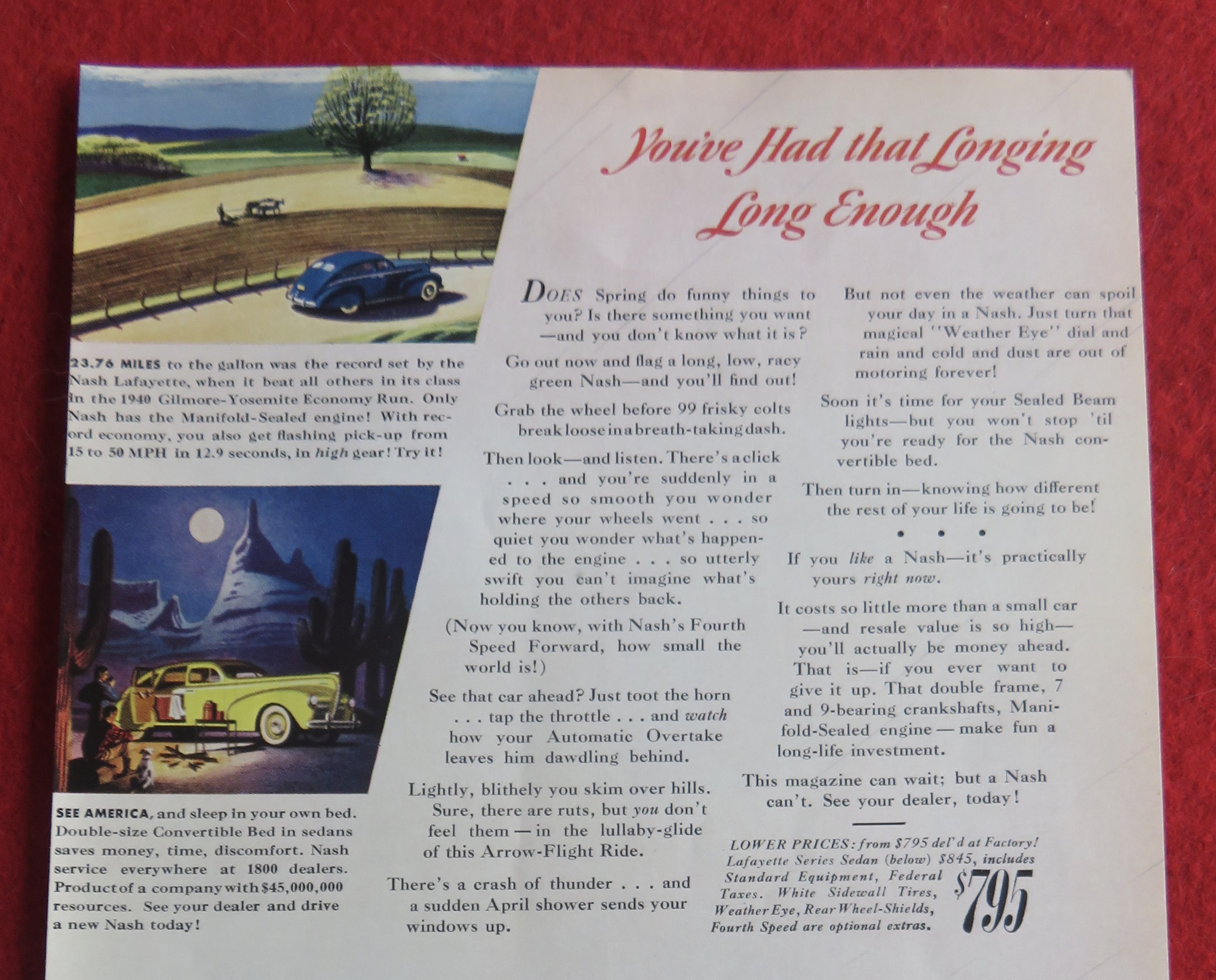 1940 Nash Automobile with Man & Woman in Green Nash