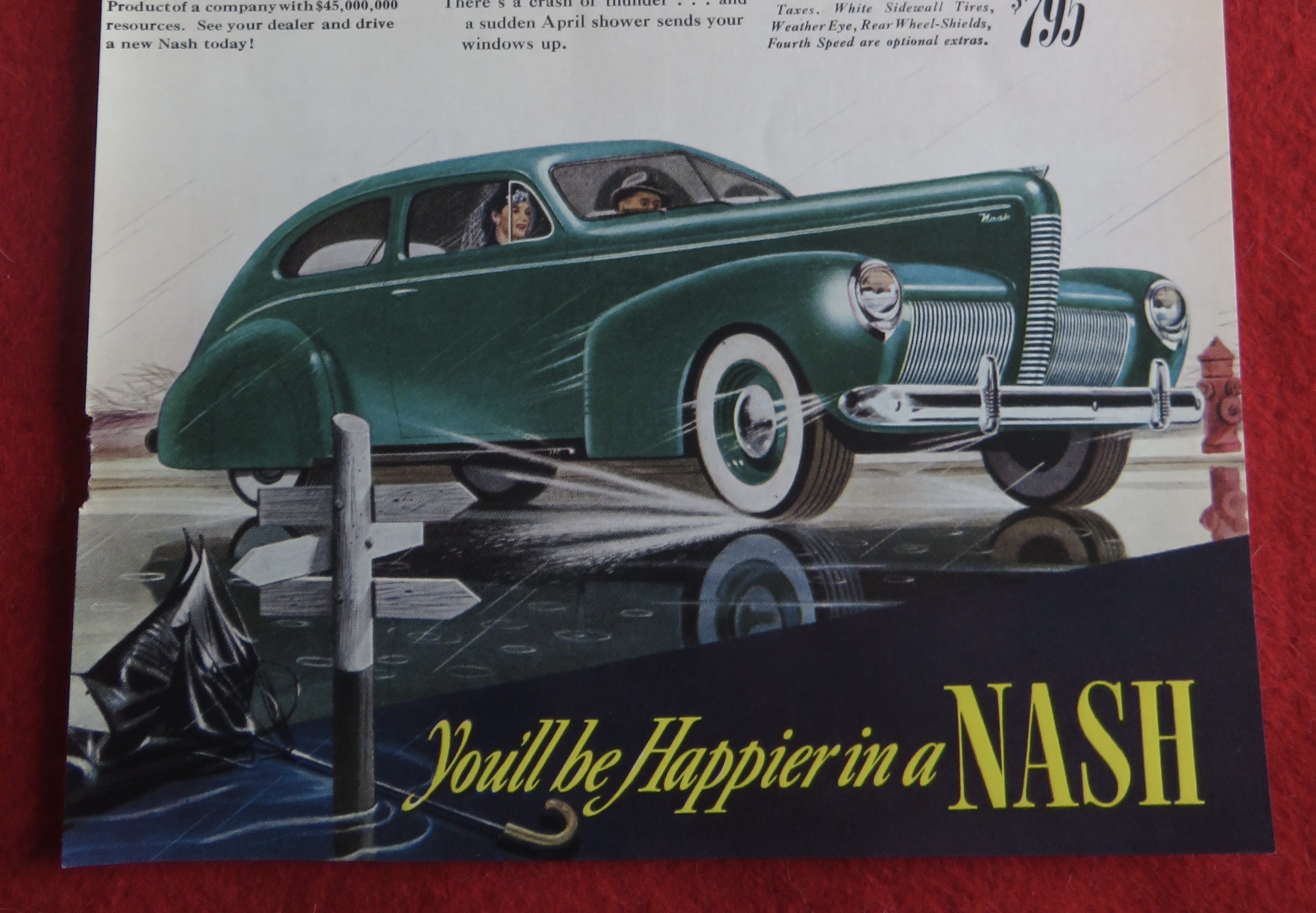 1940 Nash Automobile with Man & Woman in Green Nash