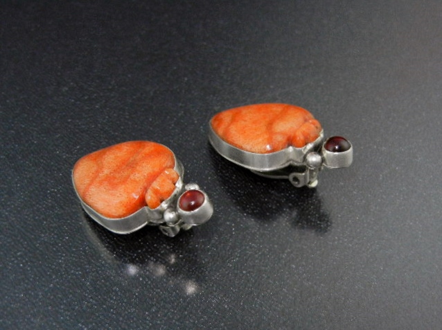 David Troutman Coral Cognac Citrine Sterling Silver Pen