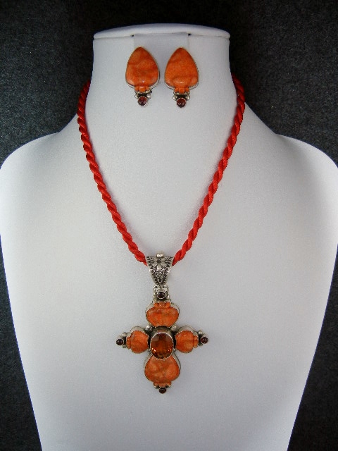 David Troutman Coral Cognac Citrine Sterling Silver Pen