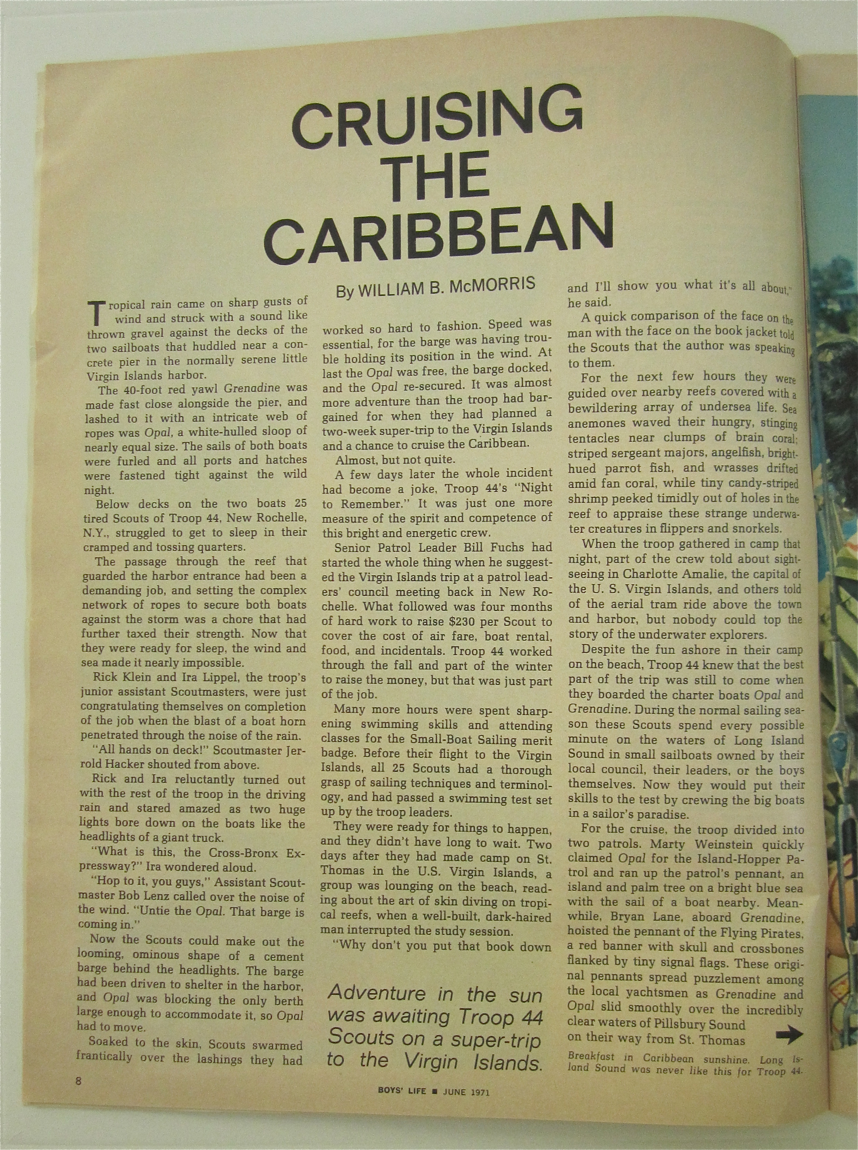 Boys Life Magazine June 1971 Cruising In The Caribbean