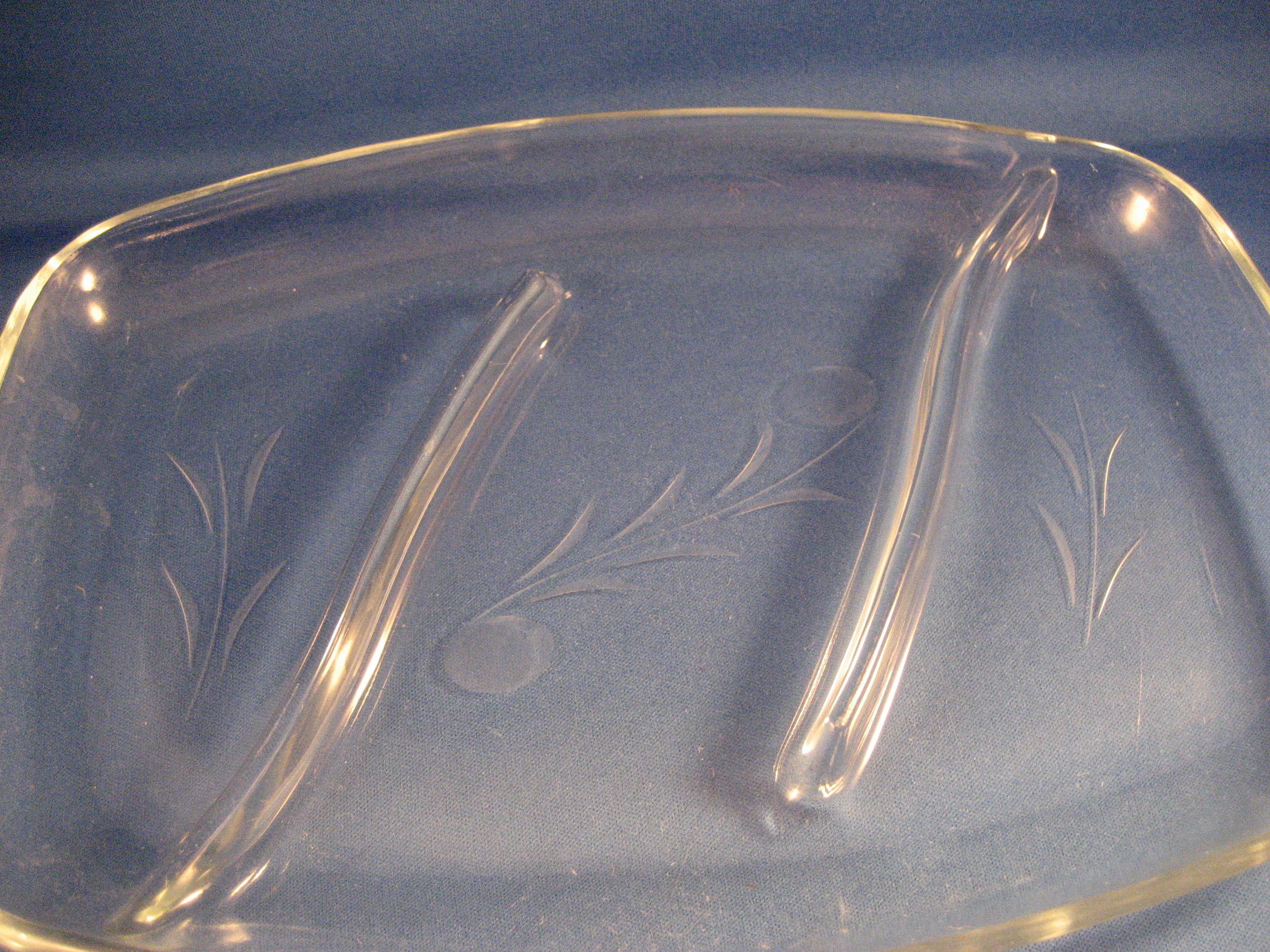 Etched Glass Serving Platter