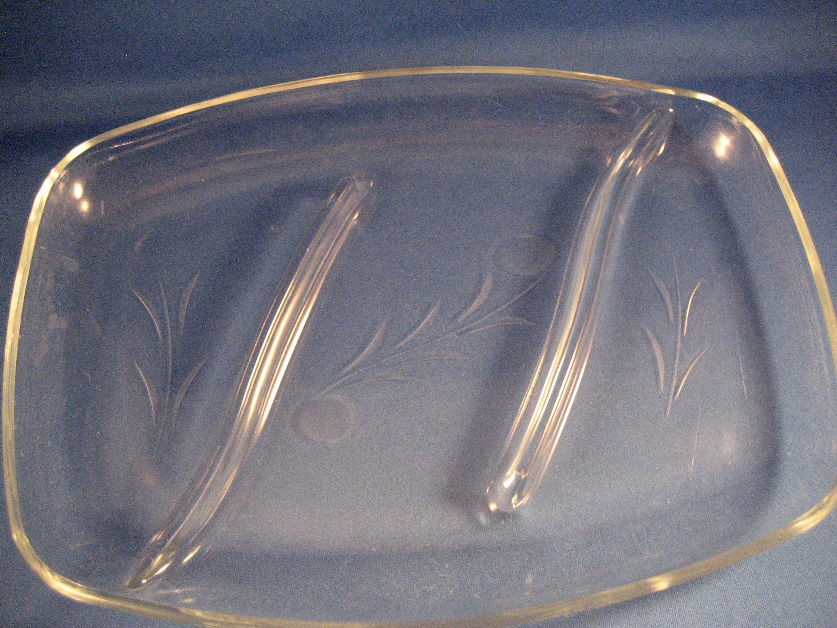 Etched Glass Serving Platter