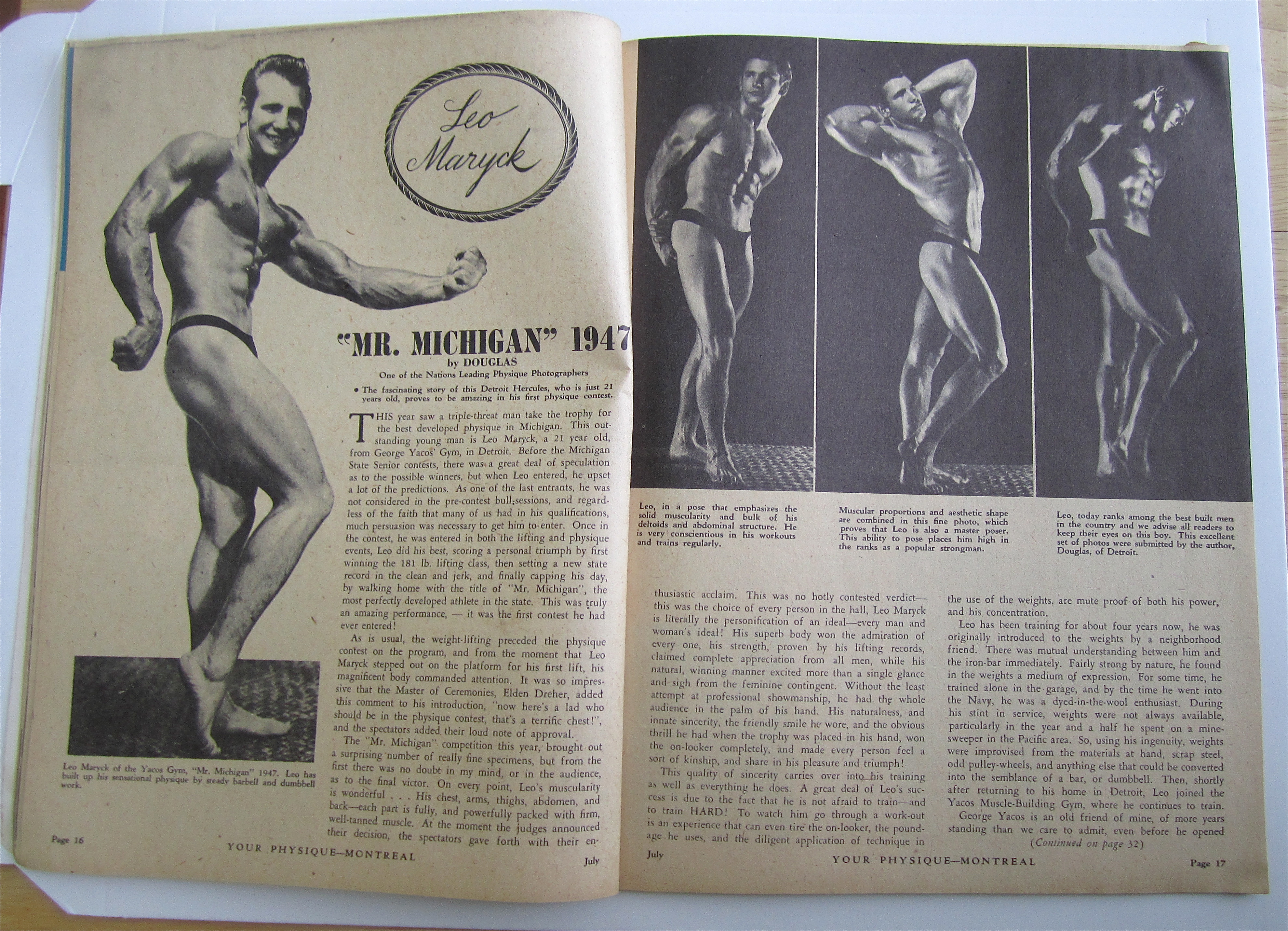 Your Physique Magazine July 1948 Jack Dillinger