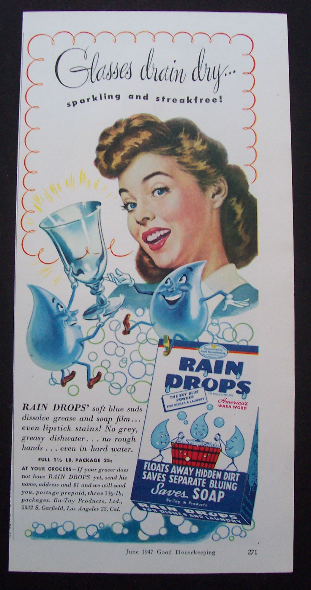 1947  Rain  Drops  Soap