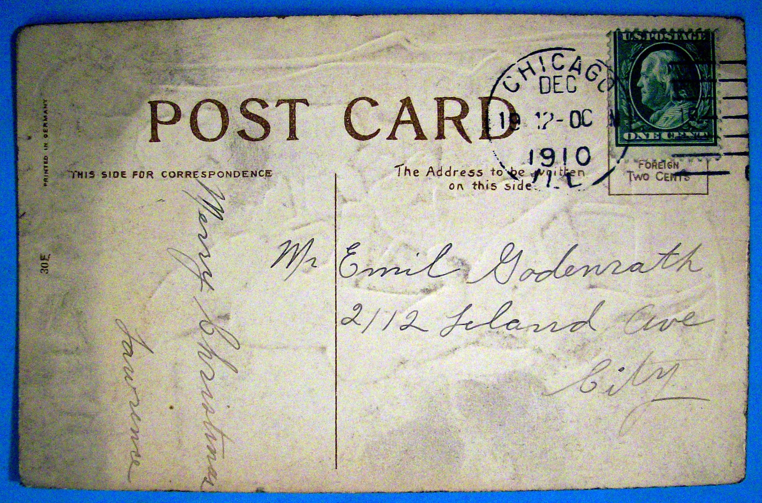 Christmas Greetings Postcard w/Santa & Kids on Horse