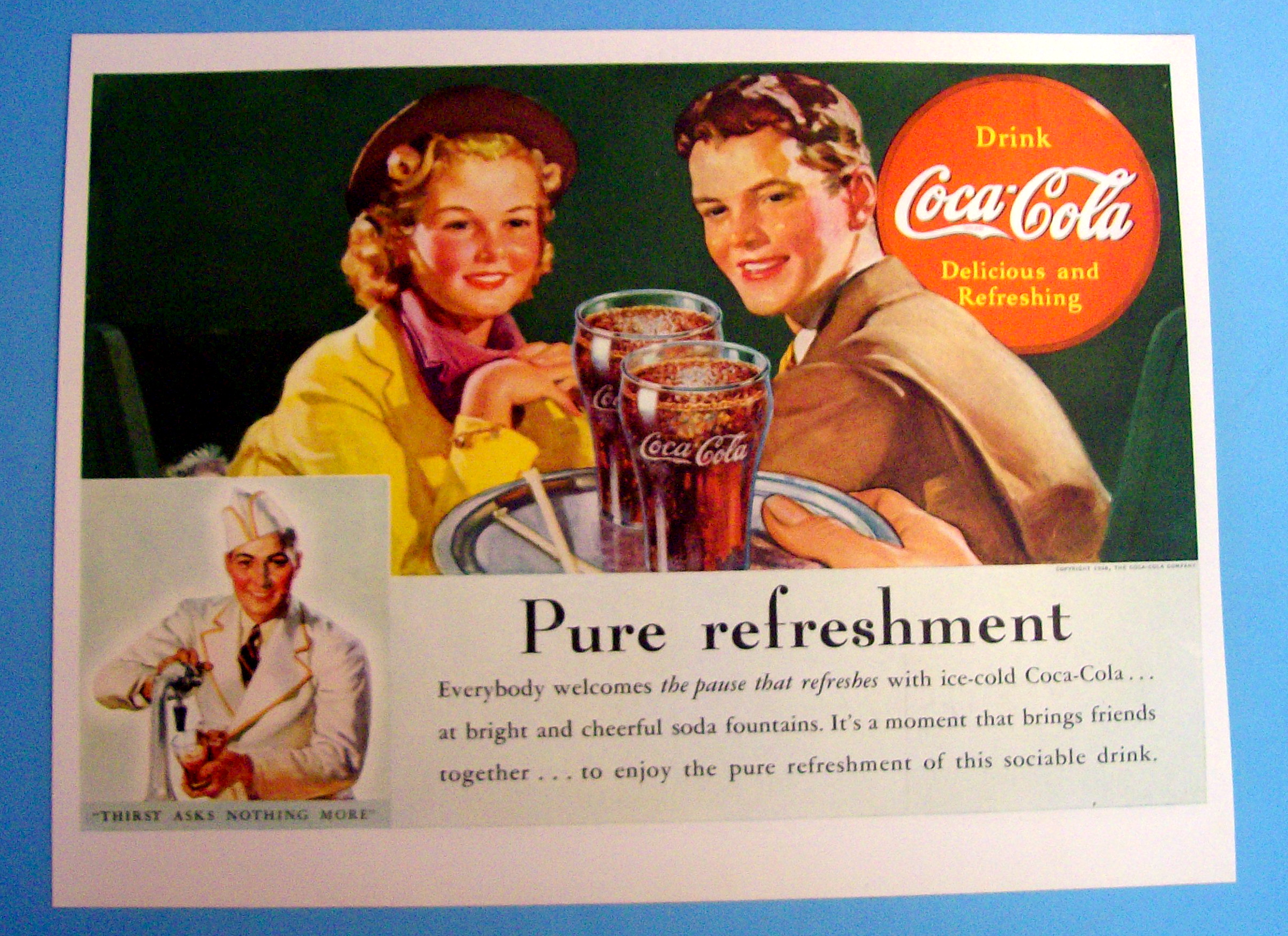 1938 Coca Cola (Coke) with Couple at Restaurant