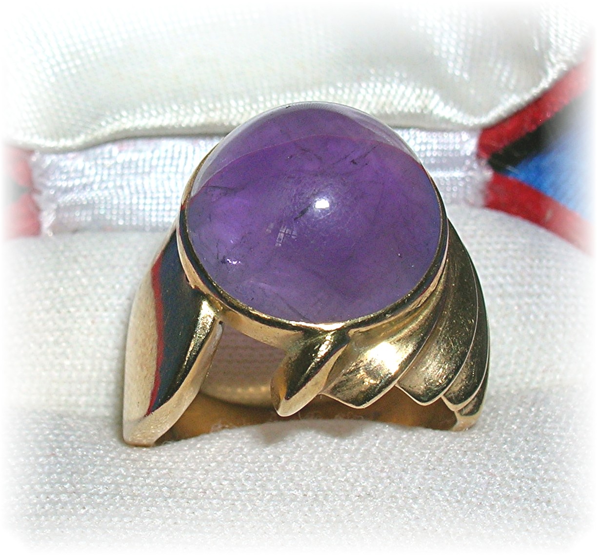 Ring 14K Yellow Gold Cabochon Amethyst