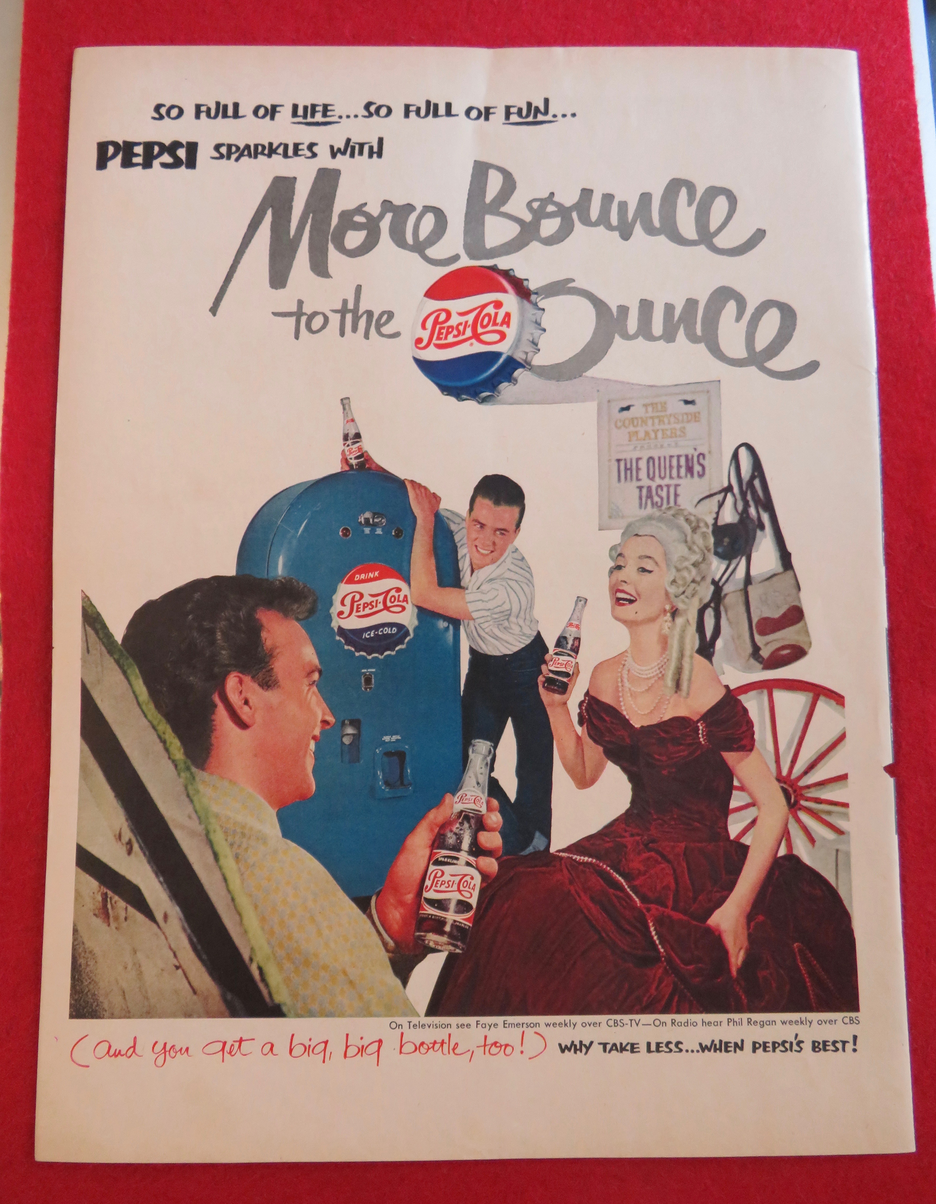 1951 Pepsi (Pepsi Cola) with Woman Dressed As Queen