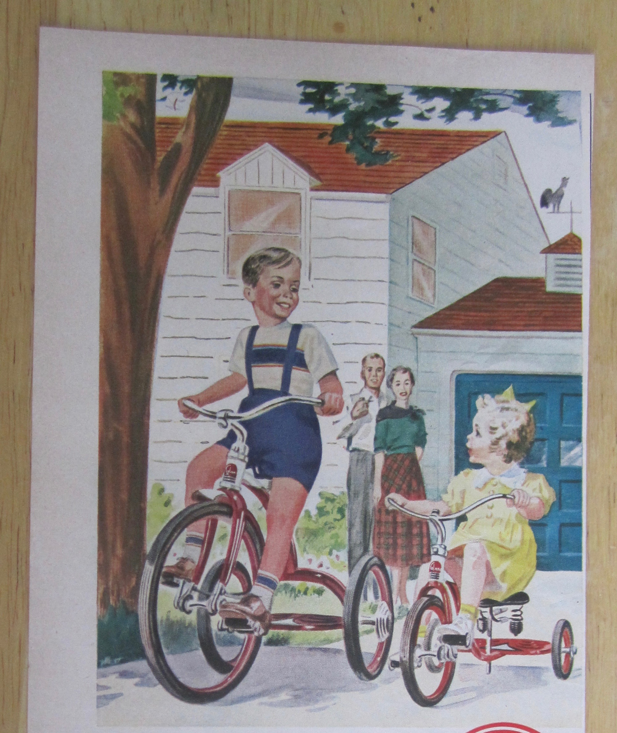 1951 Colson Bikes with Boy & Girl on Their Bikes