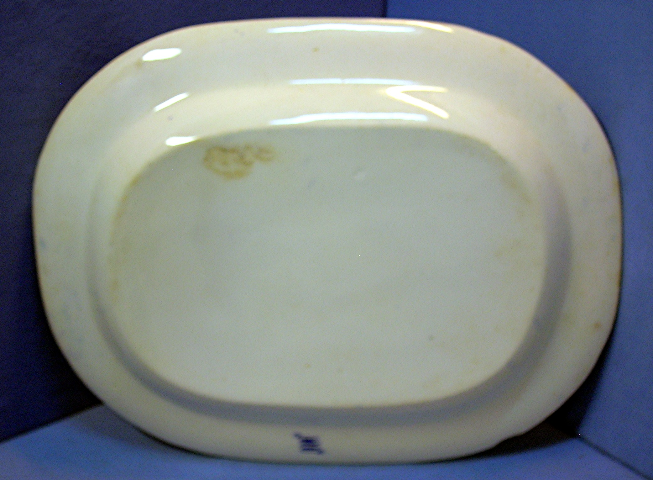 English Willow pattern Blue  White Platter H &K