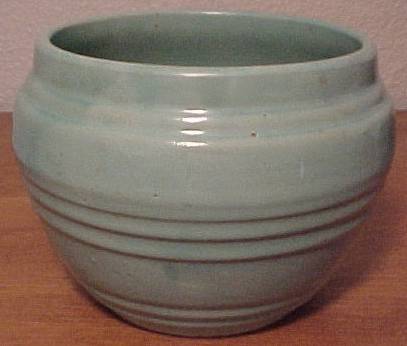 Pacific Pottery Art Deco 5" Green Flowerpot!