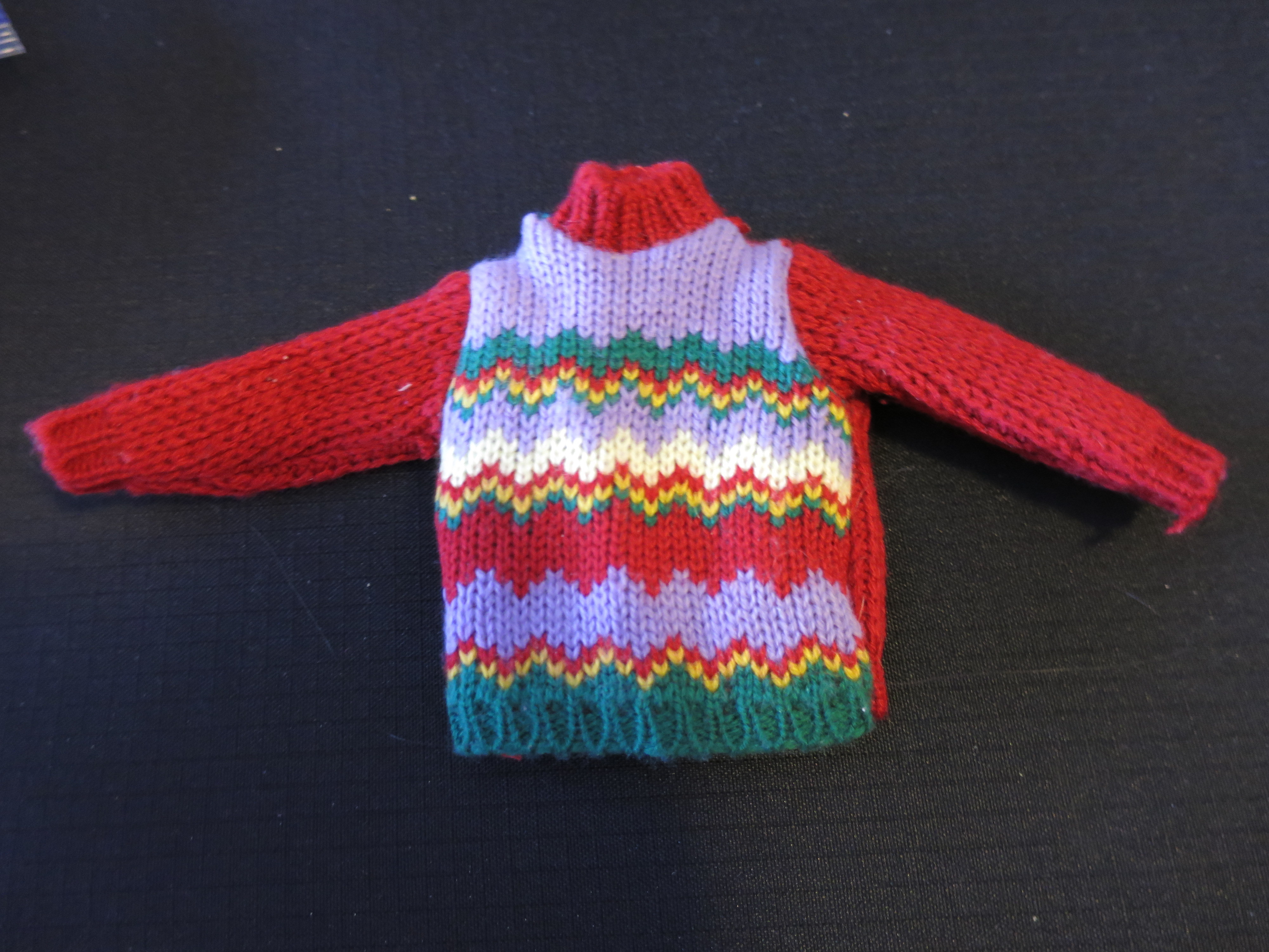 Barbie Accessory knit Sweater with rick rack pattern Tagged
