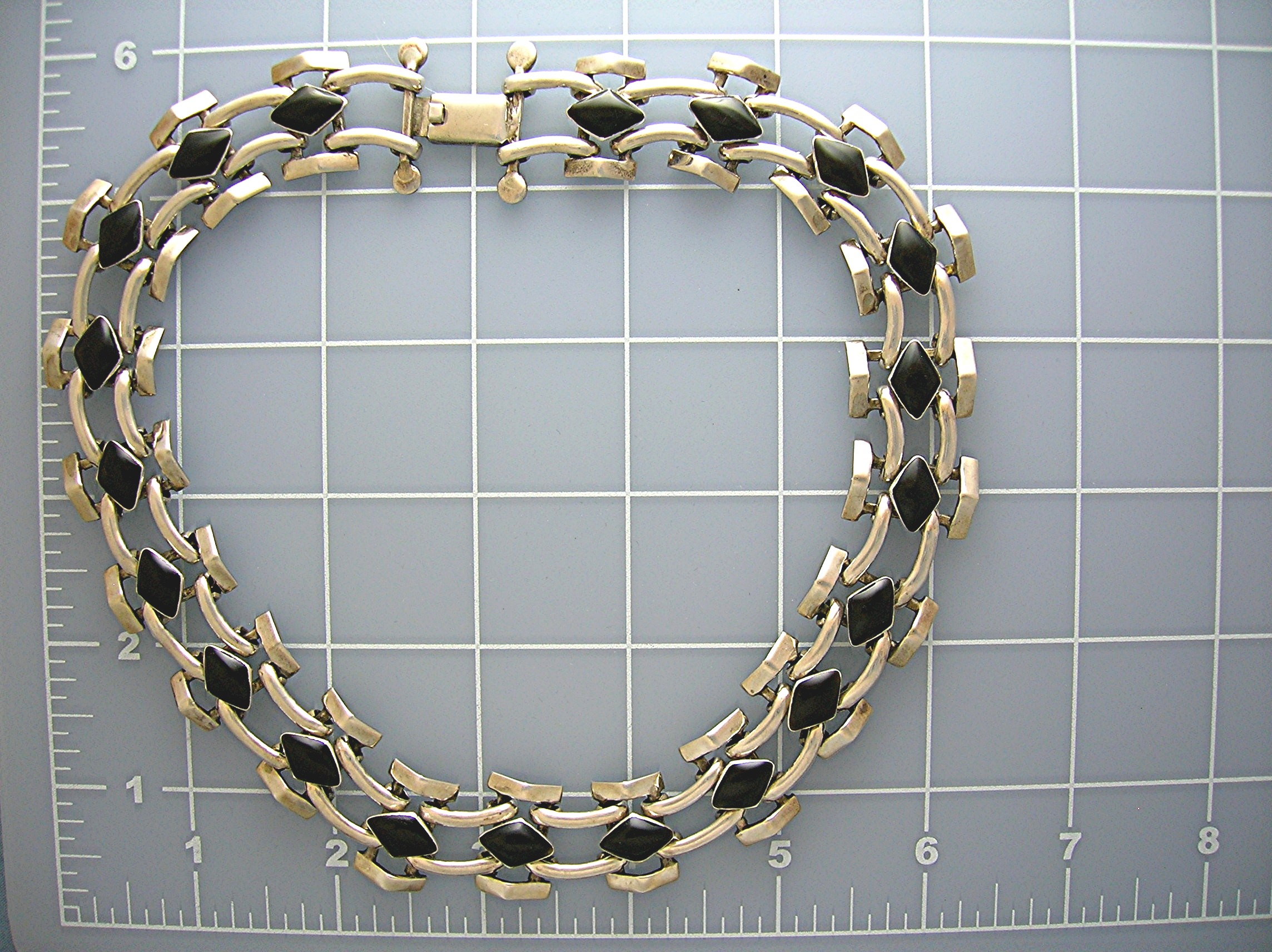 Taxco Mexico Sterling Silver 950 Black Onyx necklace