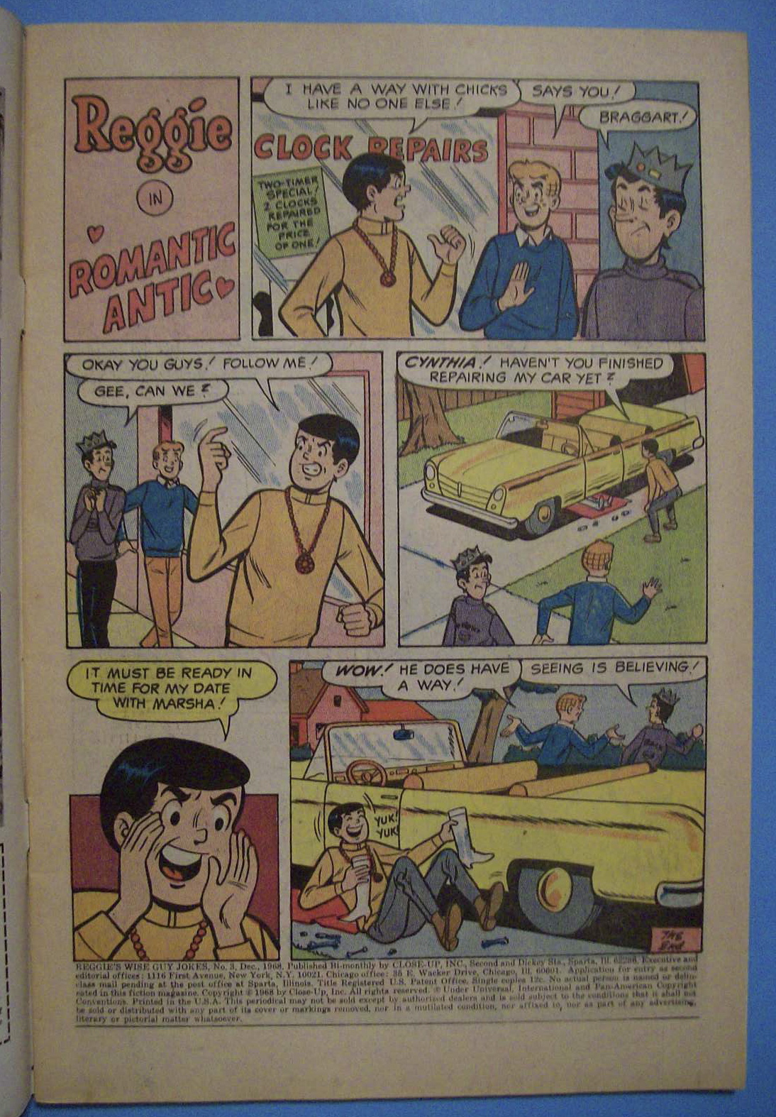 Reggie's Jokes Comics - December 1968 - Romantic Antic