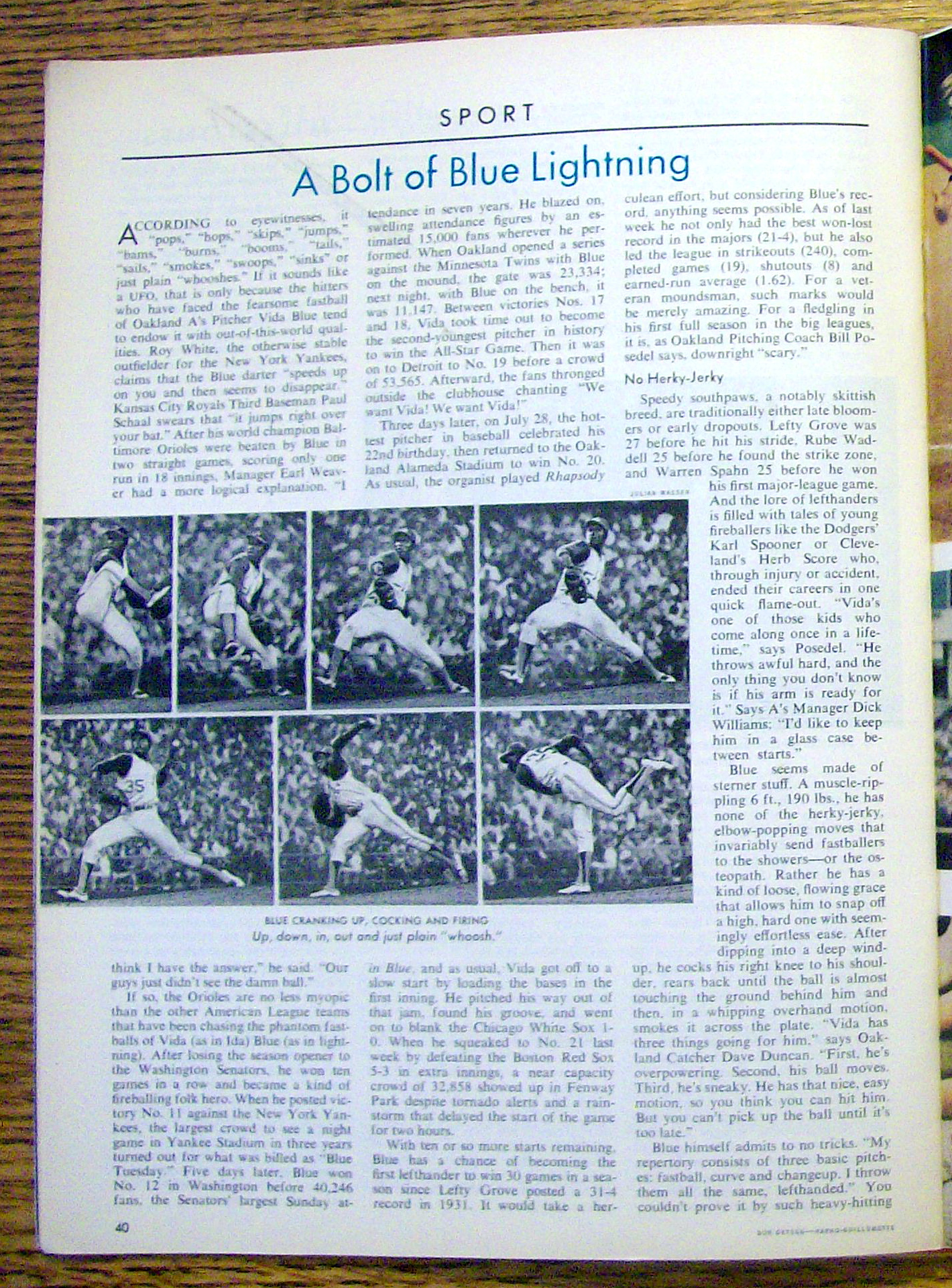 Time Magazine-August  23, 1971-Vida Blue
