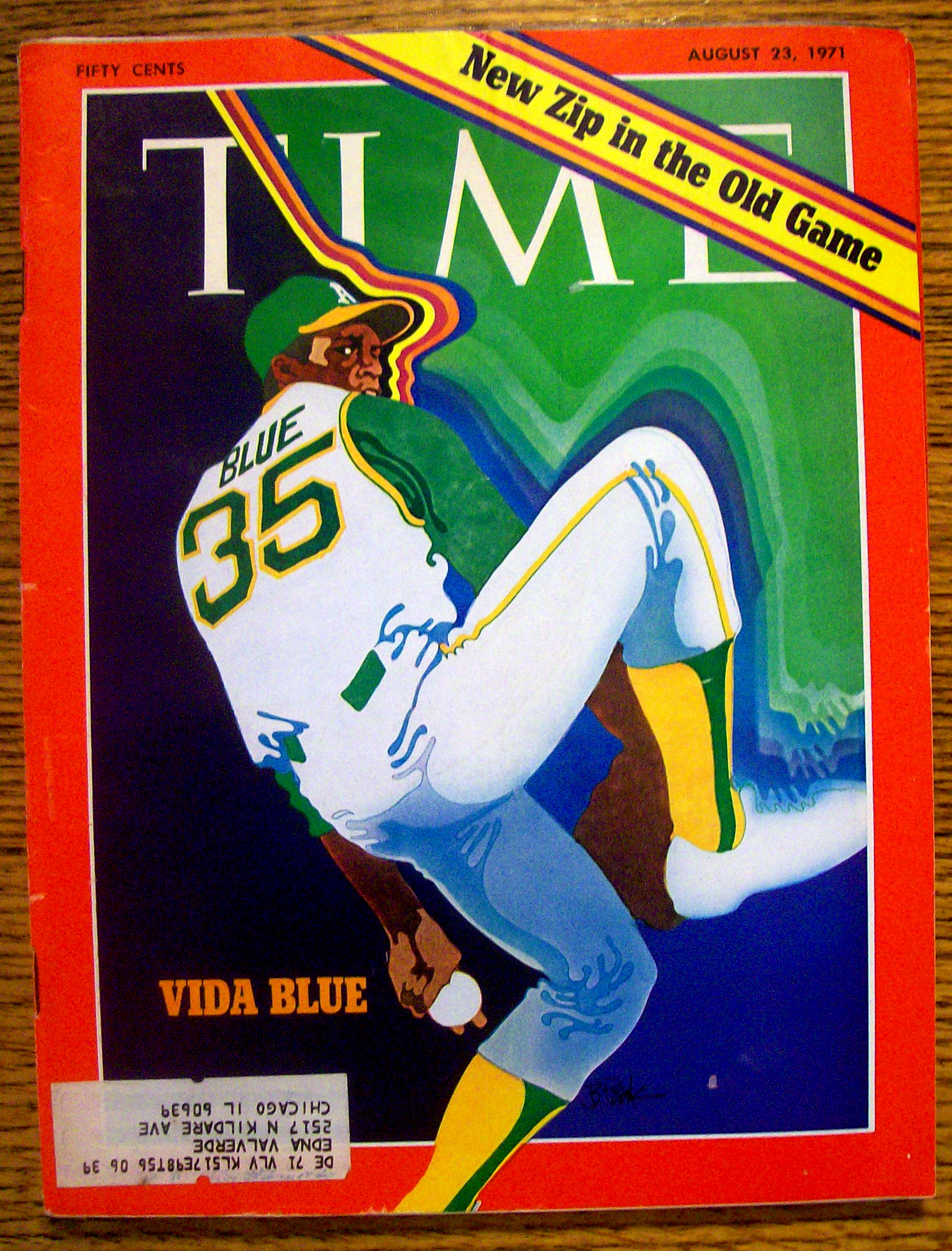 Time Magazine-August  23, 1971-Vida Blue