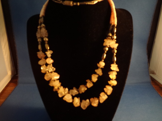 Silver Bead and Natural Rose Quartz Necklace