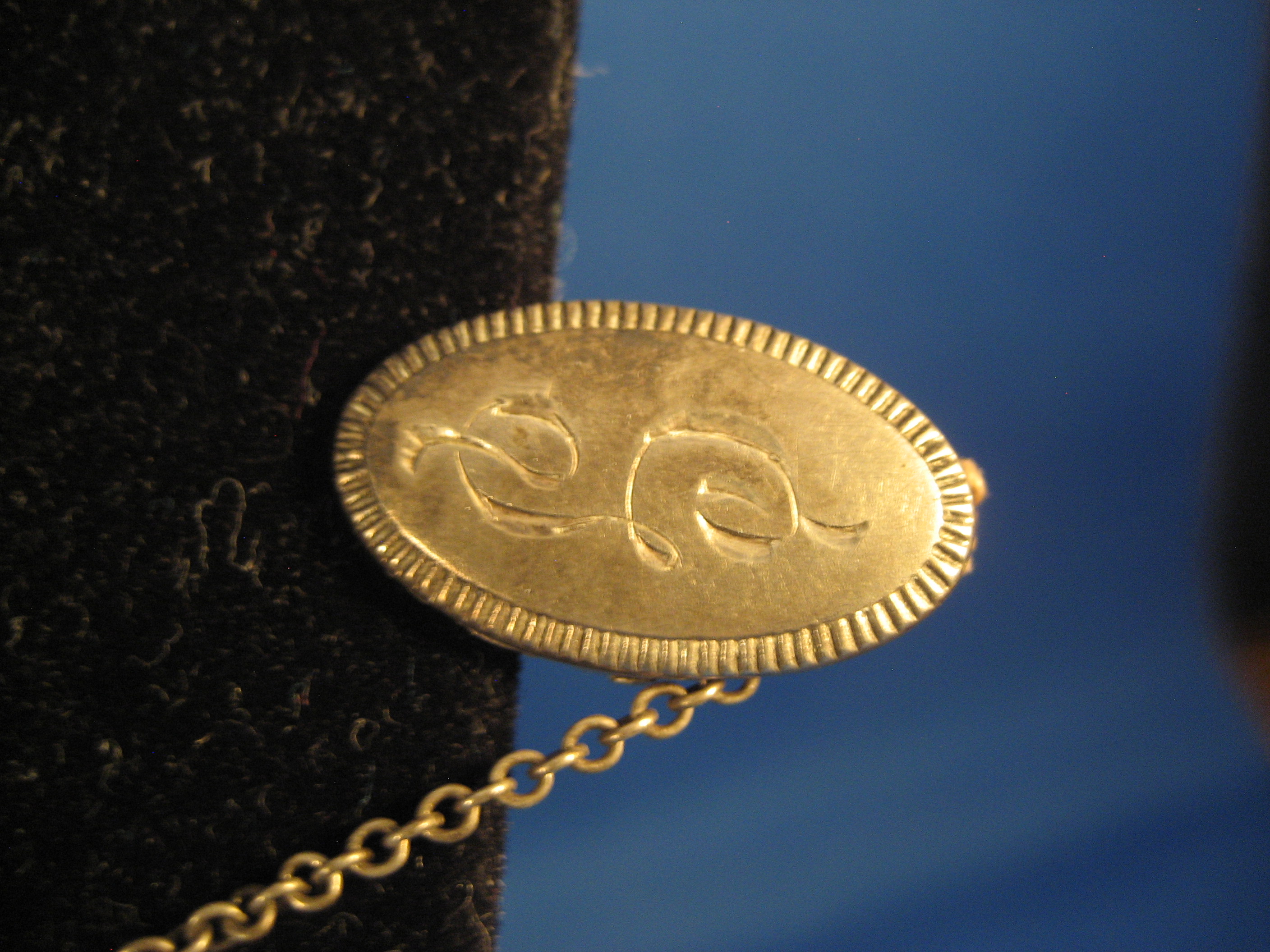 Sterling Silver Sweater Guard With Initials