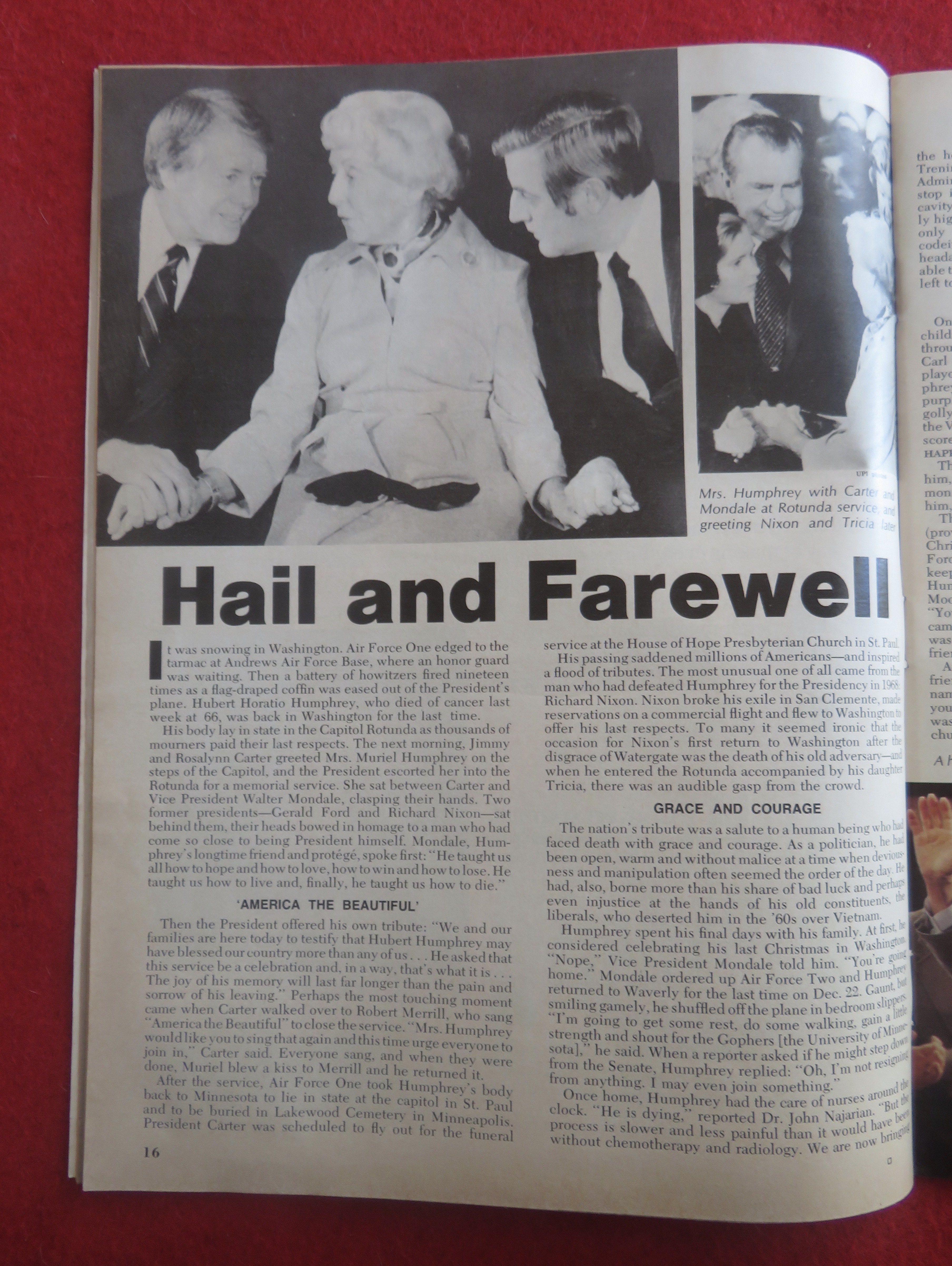 Newsweek Magazine January 23, 1978 Humphrey