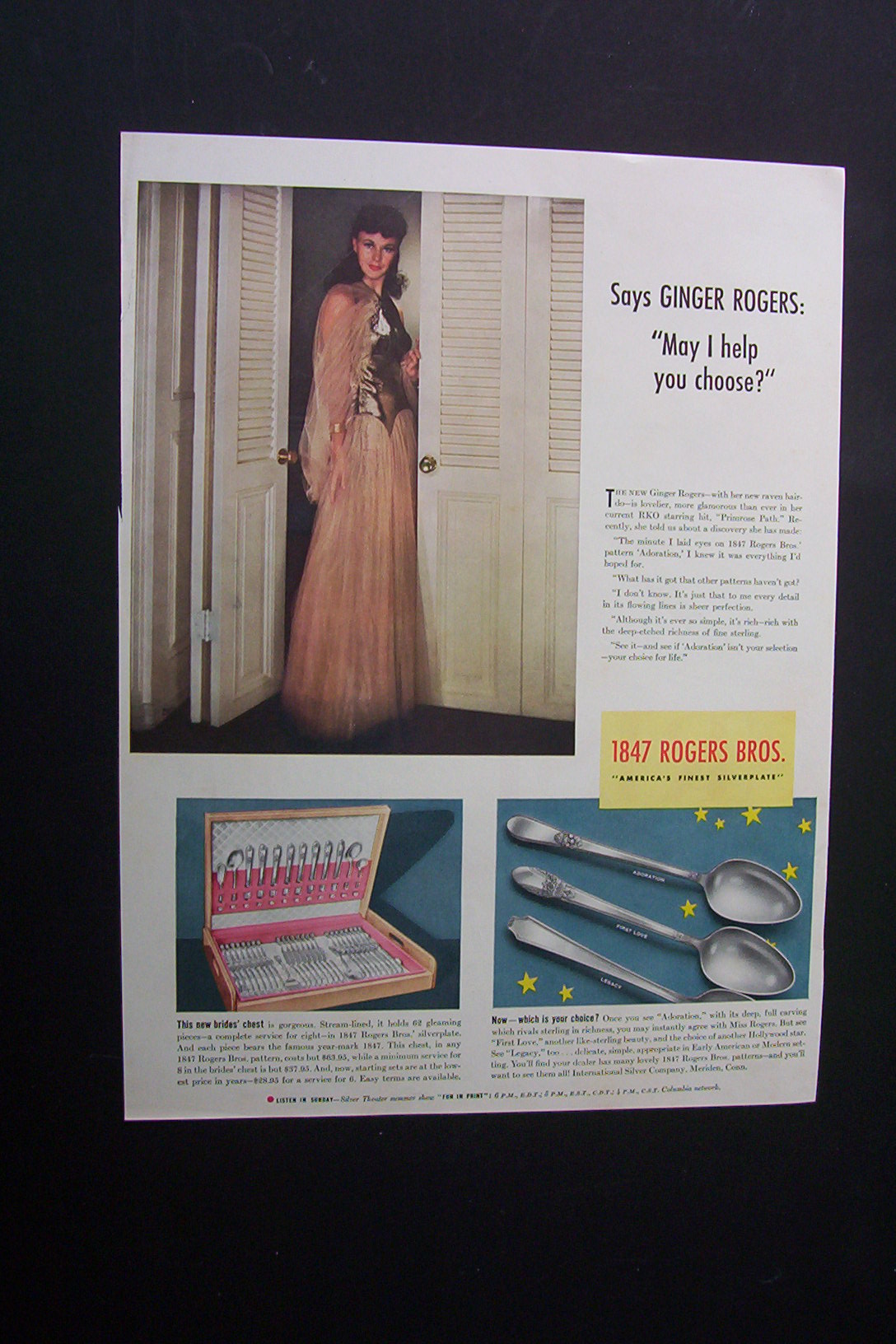 1940 Dual Ad: 1847 Rogers Bros  &  Rice Krispies